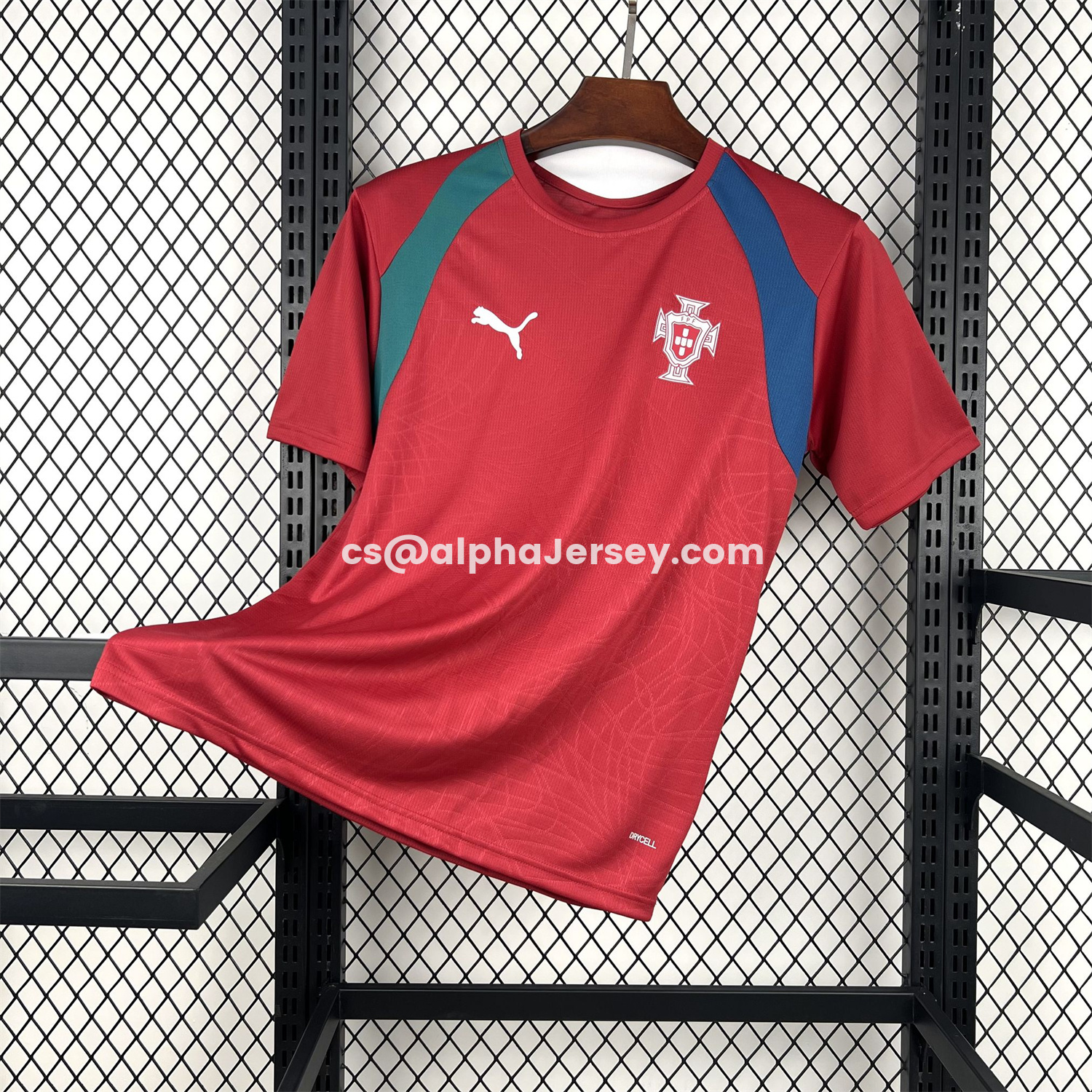 AJ-AlphaJersey-Portugal 2026 Pre-Match Maroon With Blue Green Jersey - Fans Version