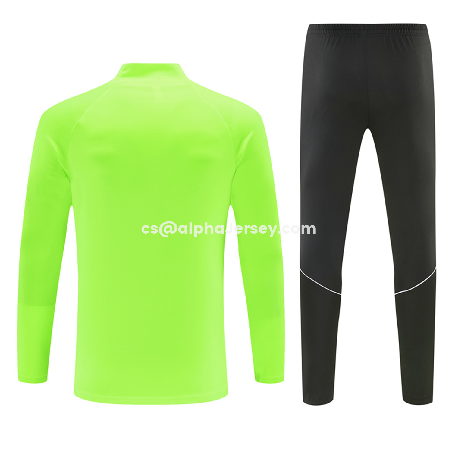 AJ-AlphaJersey-Atletico Madrid 26-27 Long Sleeves Training Set - Neon Green Top & Black Pants