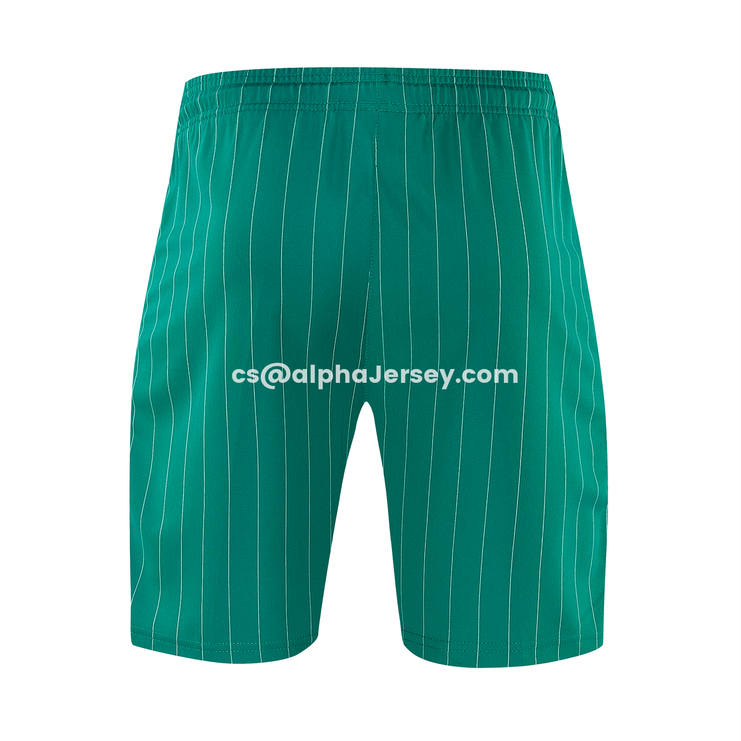 AJ-AlphaJersey-Liver.pool 25-26 Retro Style Short-Sleeve Training Set - Green With White Stripes Top & Pants