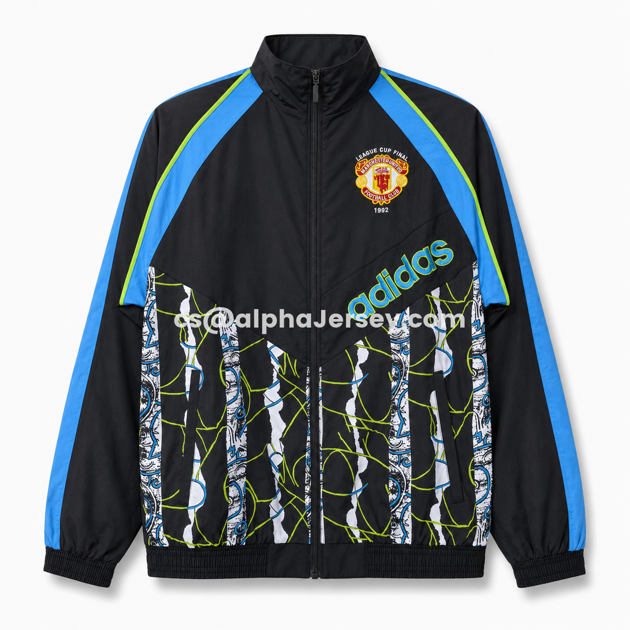 AJ-AlphaJersey-Manchester United 26-27 90s Woven Vintage Windbreaker Jacket - Red And White