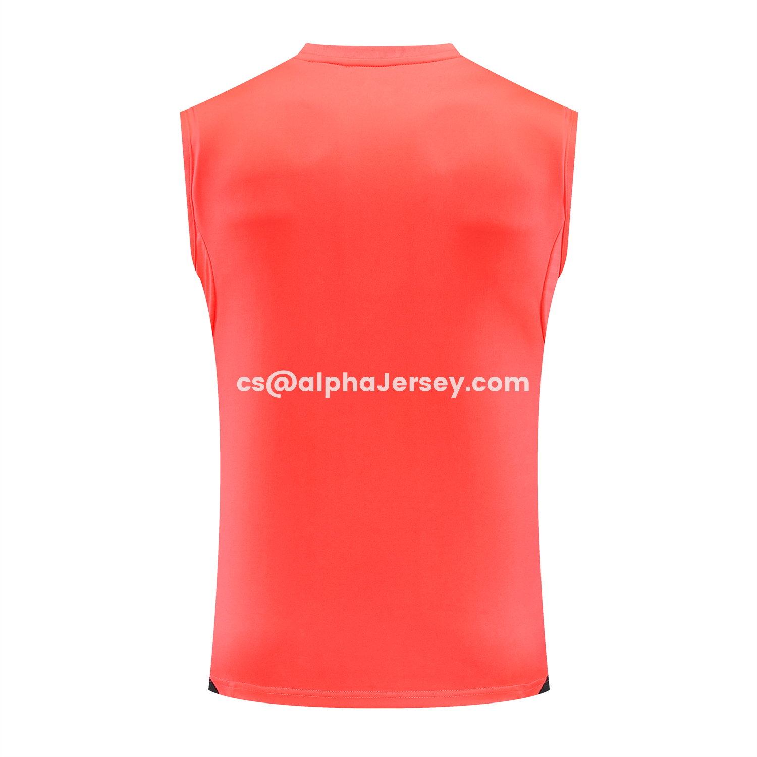 AJ-AlphaJersey-Bayern Munich 25-26 Vest Training Set - Coral With Black Accents Top & Black With Coral Accents Pants