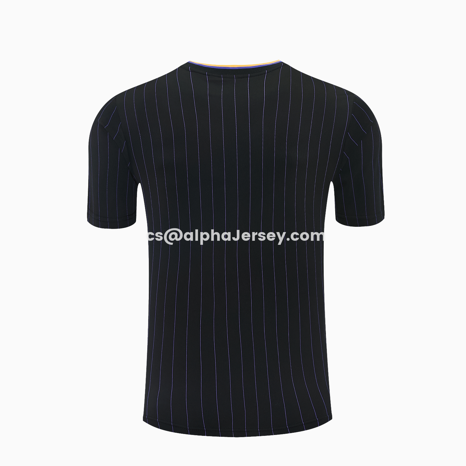 AJ-AlphaJersey-Manchester United 25-26 Retro Style Short-Sleeve Training Set - Black With Yellow Accents Top & Pants