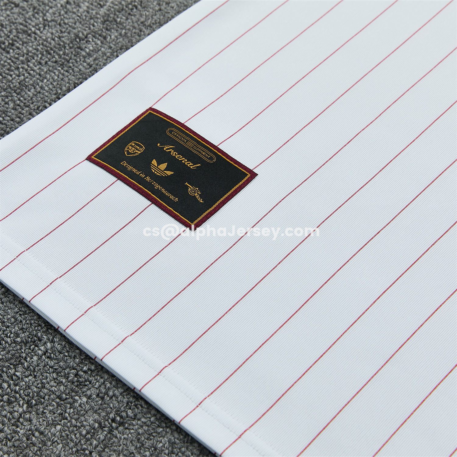 AJ-AlphaJersey-Arsenal 25-26 Retro Style Vest Training Set - White With Burgundy Stripes And Collar Top & Pants
