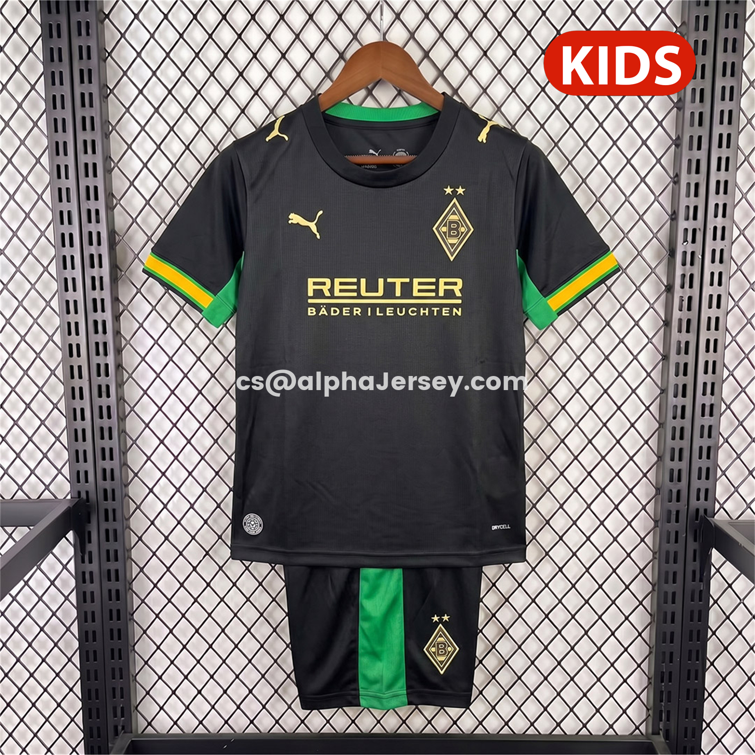 AJ-AlphaJersey-Borussia Mönchengladbach 26-27 Away Kids Kit