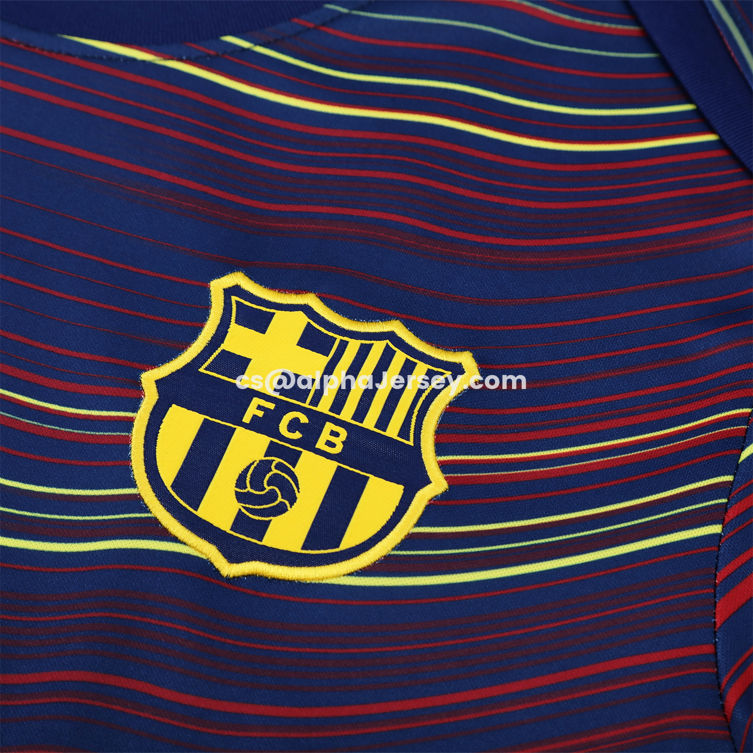 AJ-AlphaJersey-Barcelona 25-26 Short-Sleeve Training Set - Colors Top & Dark Blue Pants