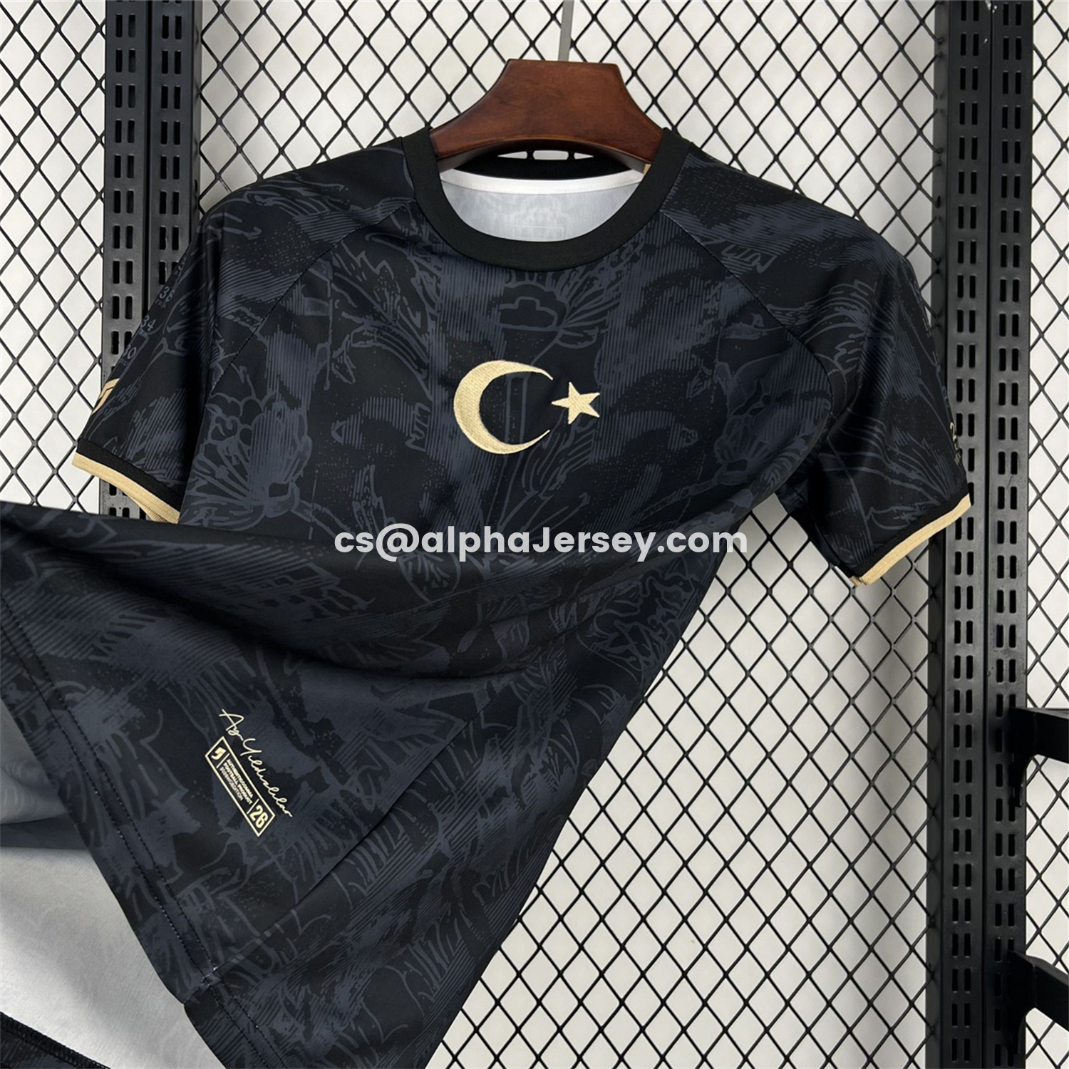 AJ-AlphaJersey-Turkey 2026 Black With Subtle Patterns Special Edition Jersey - Fans Version