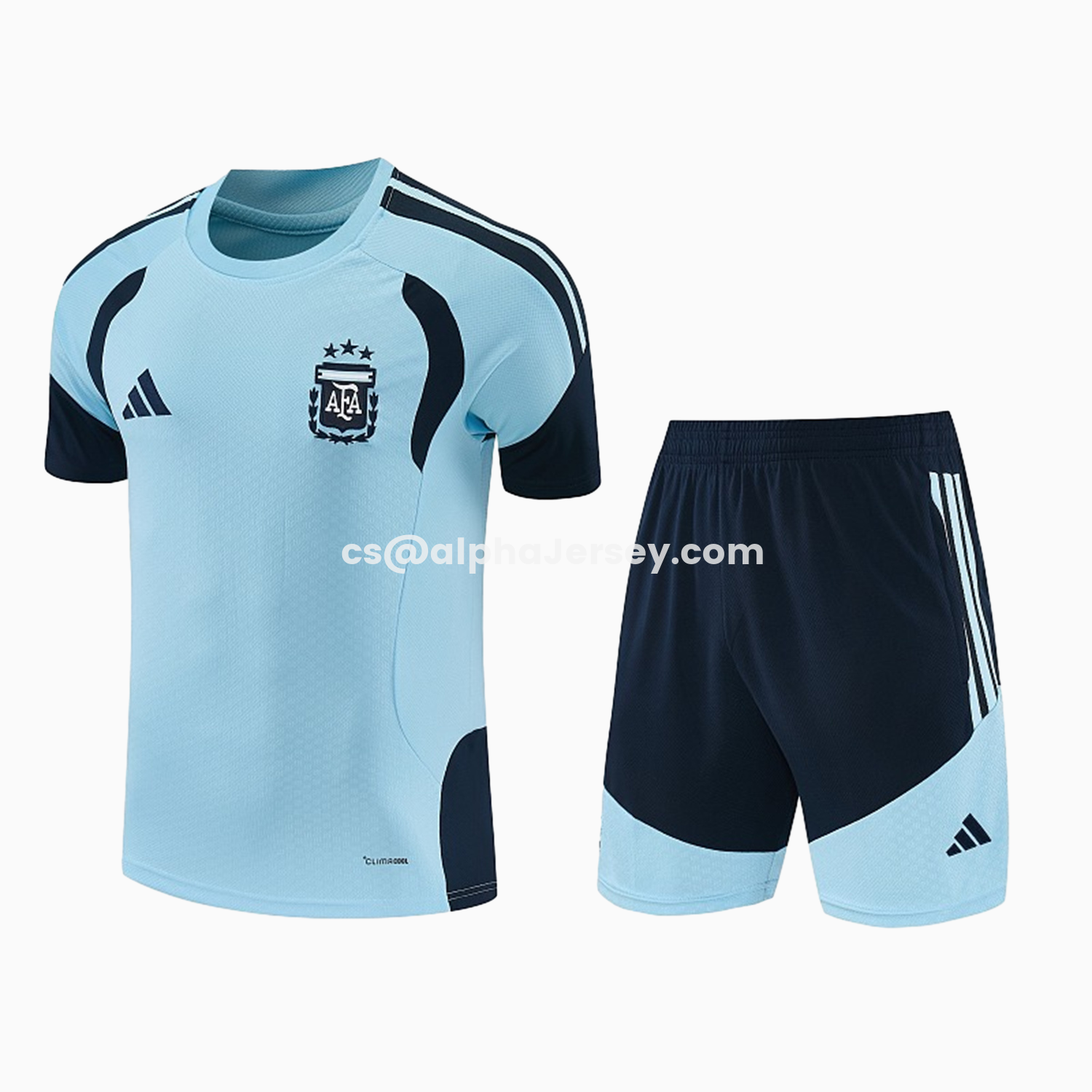 AJ-AlphaJersey-Argentina 2026 Short-Sleeve Training Set - Light Blue Top & Dark Blue Pants