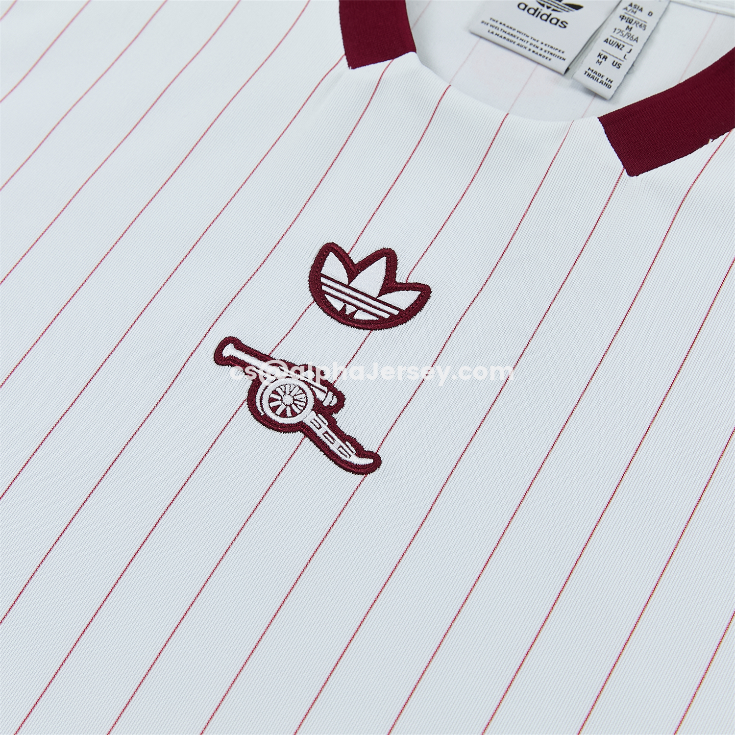 AJ-AlphaJersey-Arsenal 25-26 Retro Style Vest Training Set - White With Burgundy Stripes And Collar Top & Pants