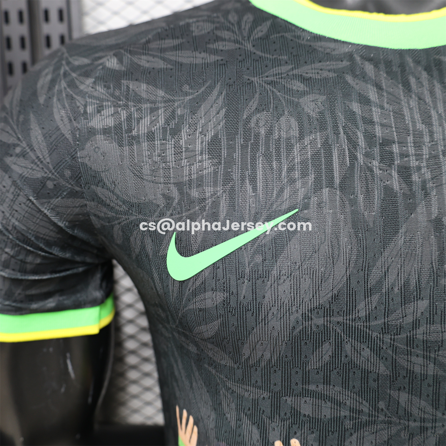 AJ-AlphaJersey-Brazil 2026 Black With Green Trim Brazilian Football Players Special Edition Jersey - Player Version