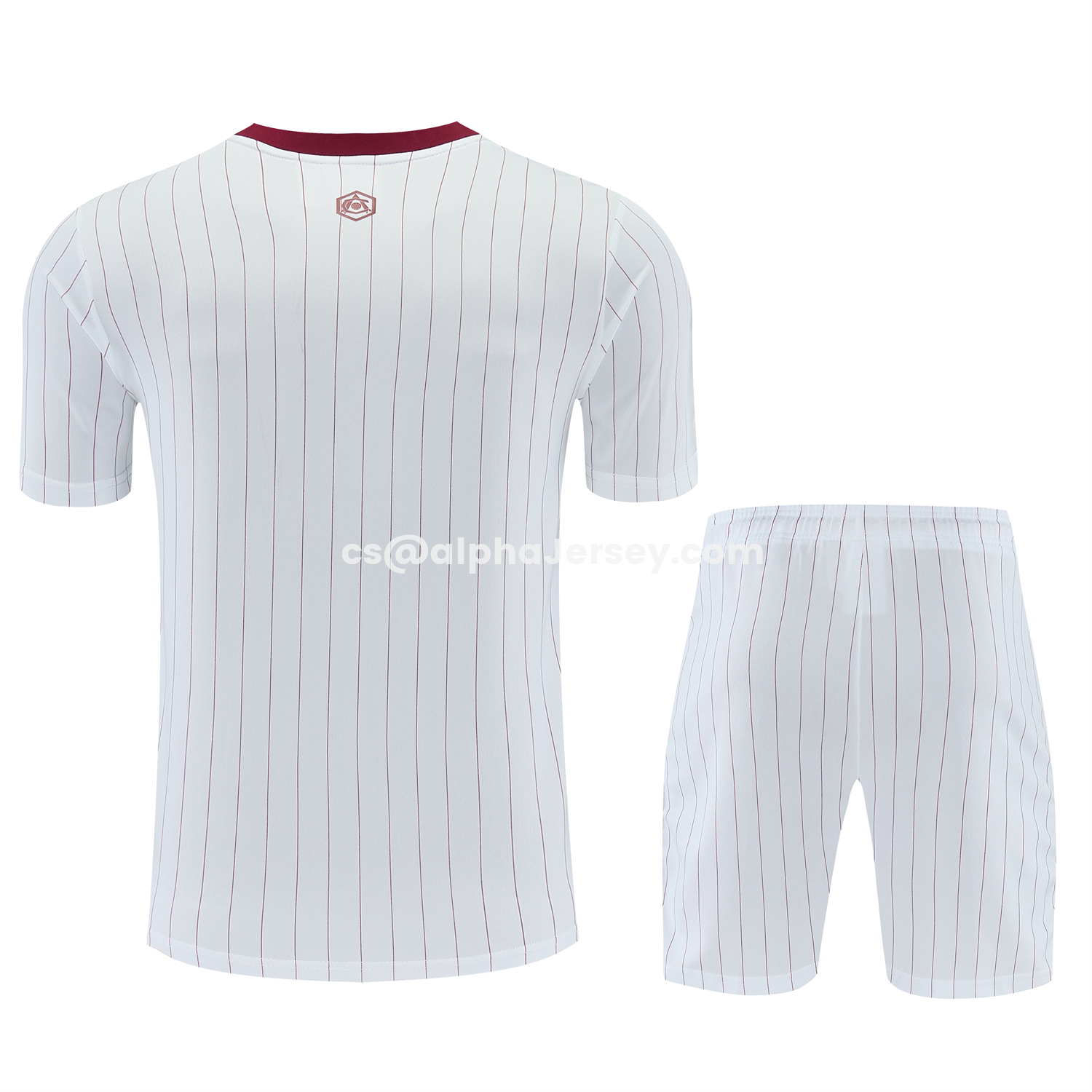 AJ-AlphaJersey-Arsenal 25-26 Retro Style Short-Sleeve Training Set - Colors Top & White With Thin Mar Pants
