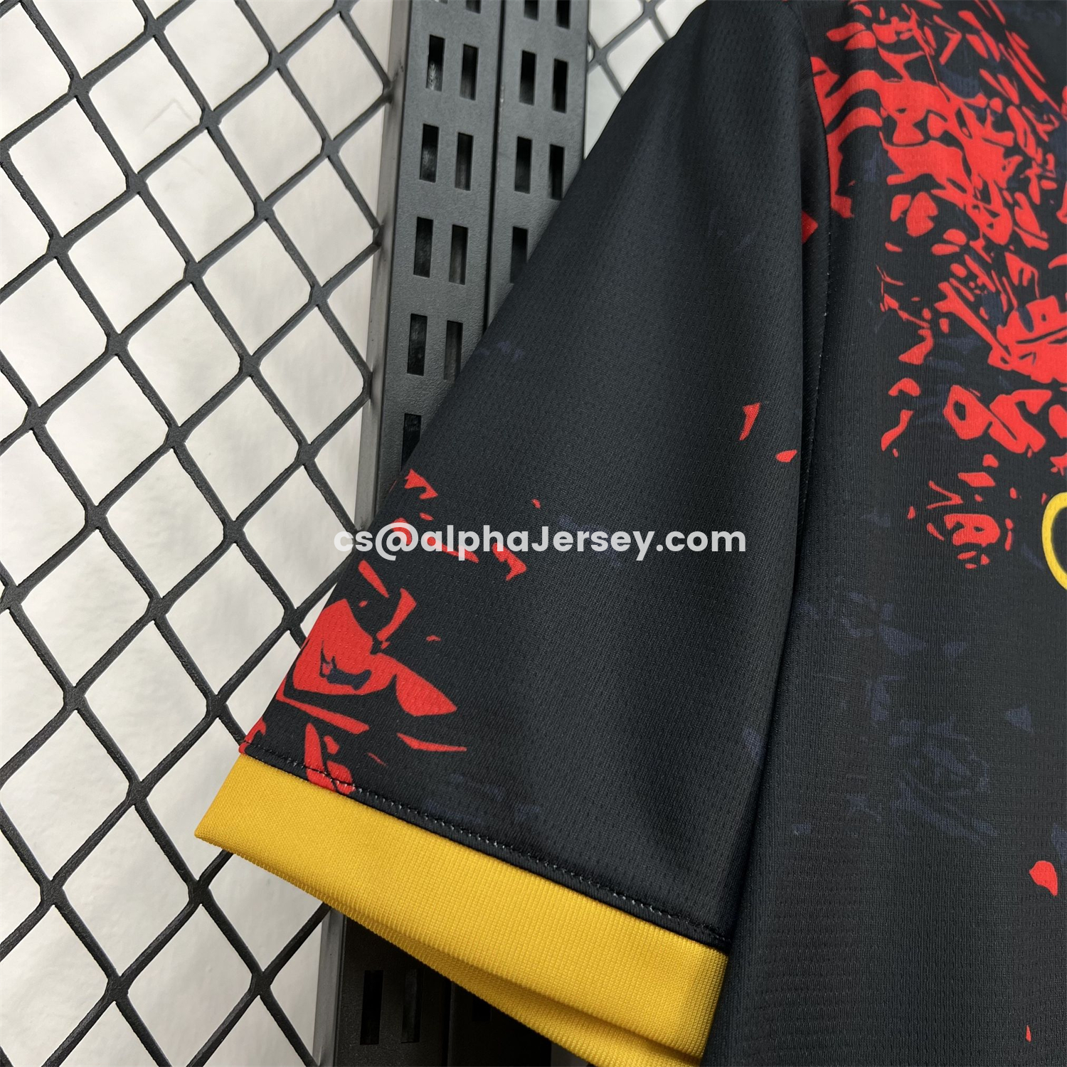 AJ-AlphaJersey-Portugal 2026 Black With Red Accents Special Jersey - Fans Version