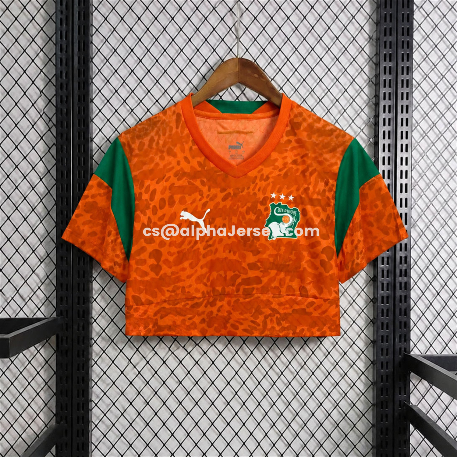 AJ-AlphaJersey-Women's Ivory Coast 2026 Home Cropped Jersey - Player Version