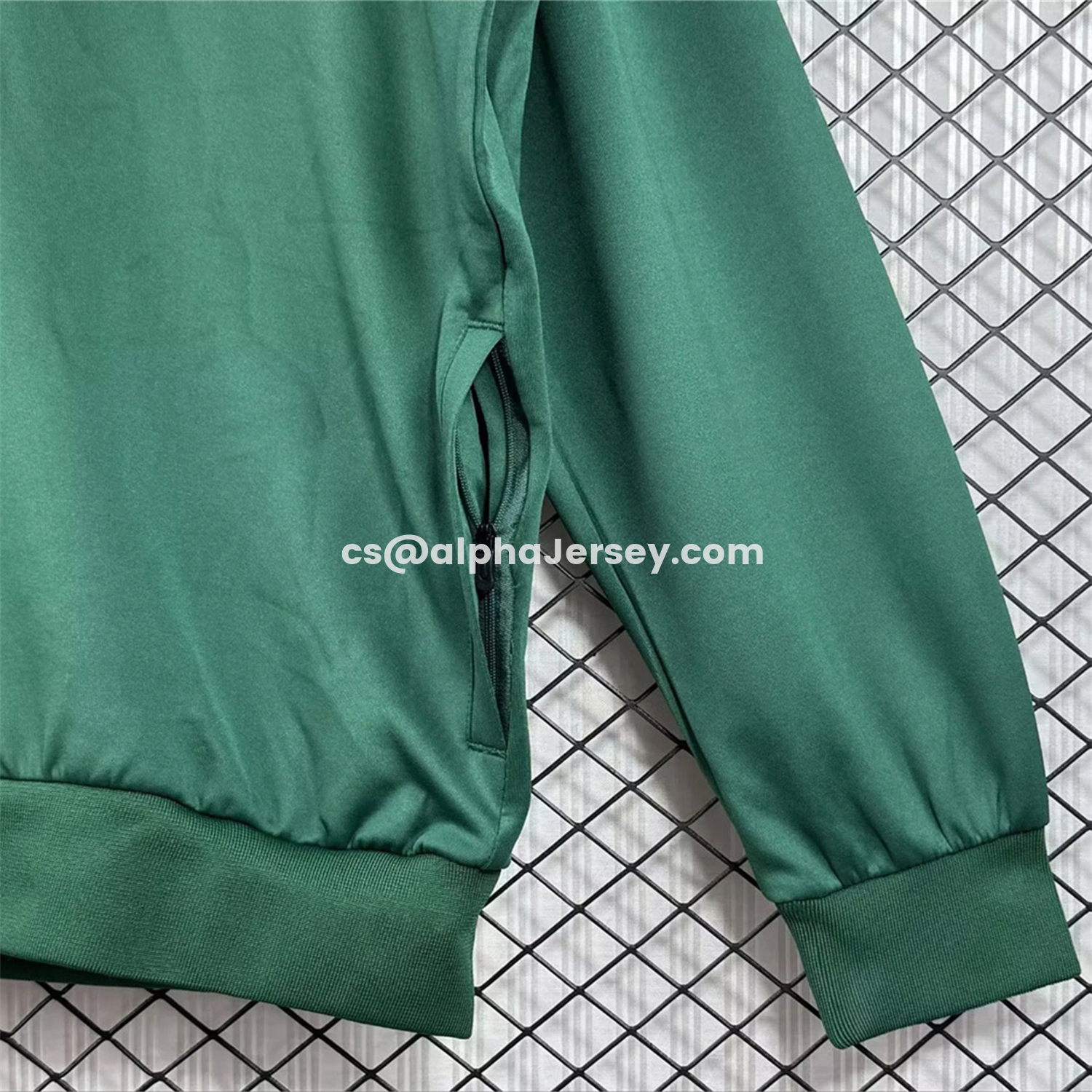 AJ-AlphaJersey-Retro Brazil 1982 Green With Yellow Band Windbreaker Jacket
