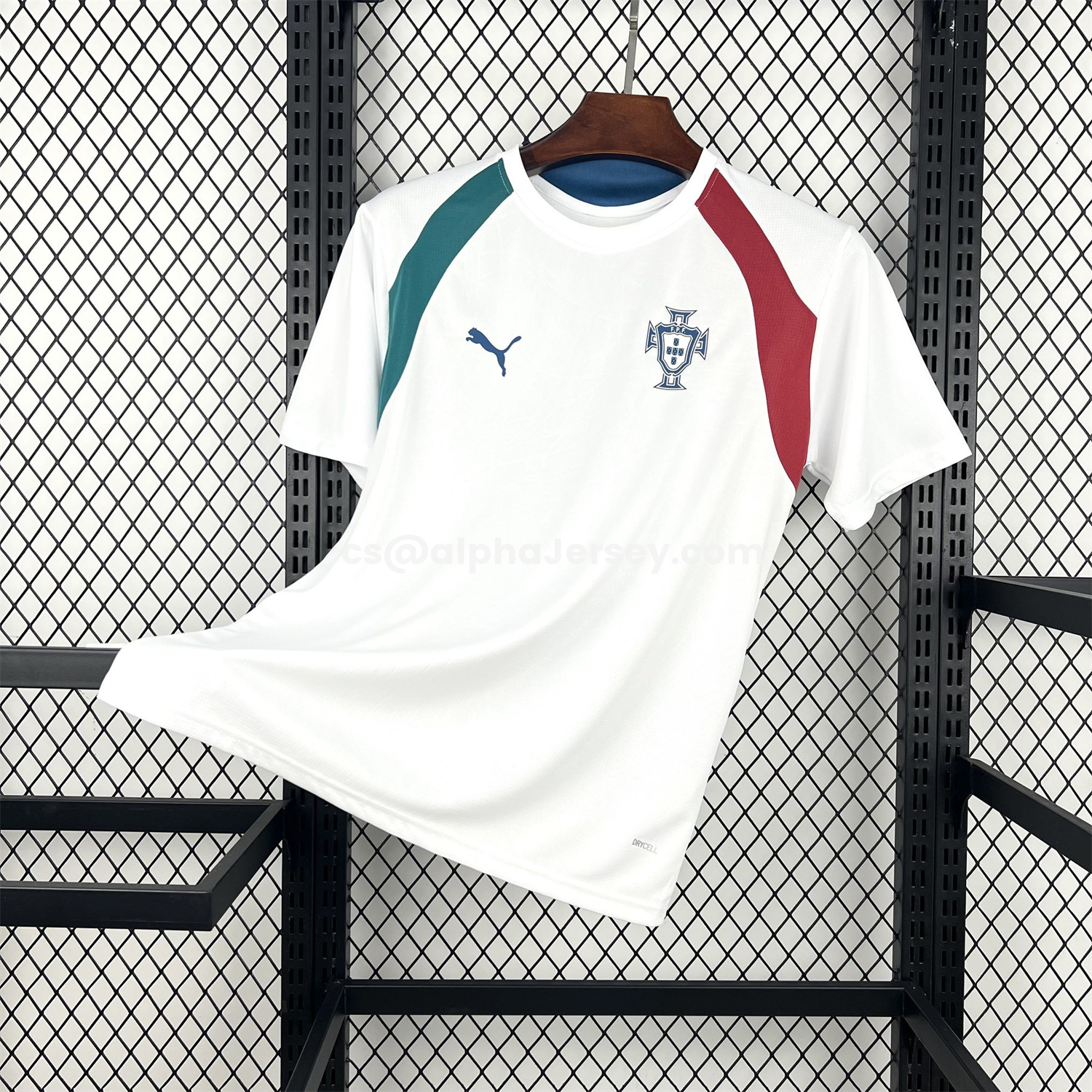 AJ-AlphaJersey-Portugal 2026 Pre-Match White With Red And Green Jersey - Fans Version