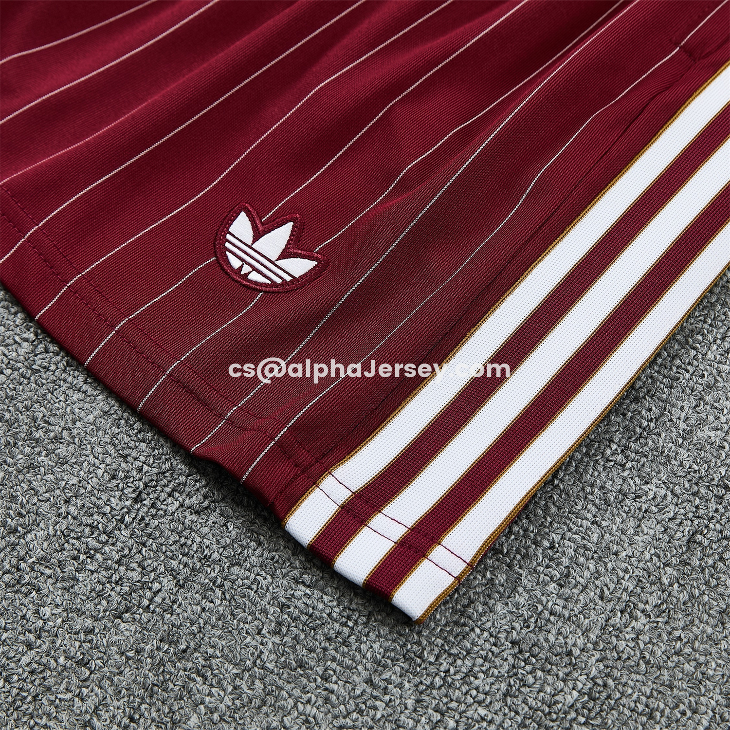 AJ-AlphaJersey-Arsenal 25-26 Retro Style Short-Sleeve Training Set - Dark Red With White Stripes Top & Pants