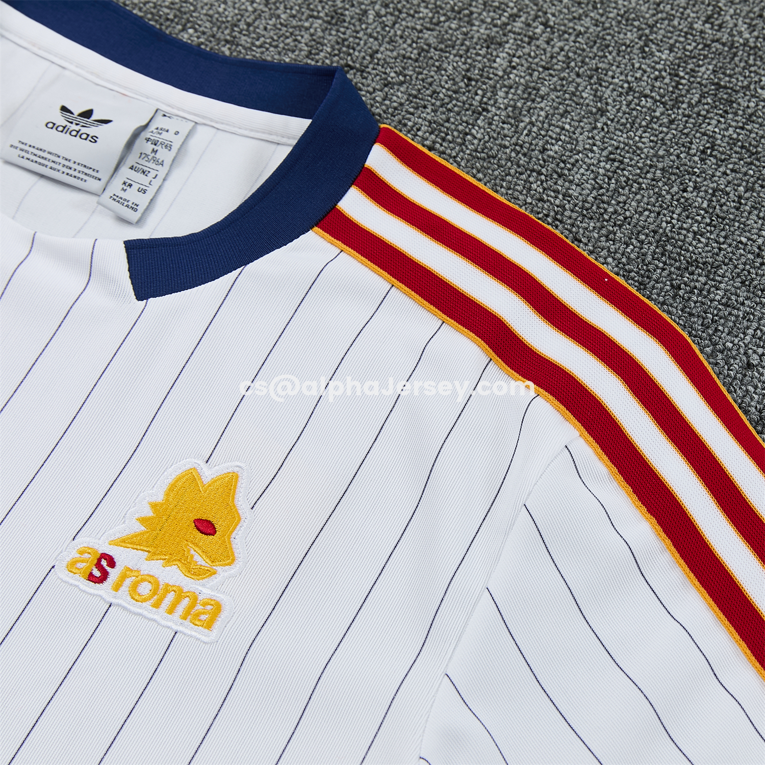 AJ-AlphaJersey-Roma 25-26 Retro Style Short-Sleeve Training Set - White Top & White Pants