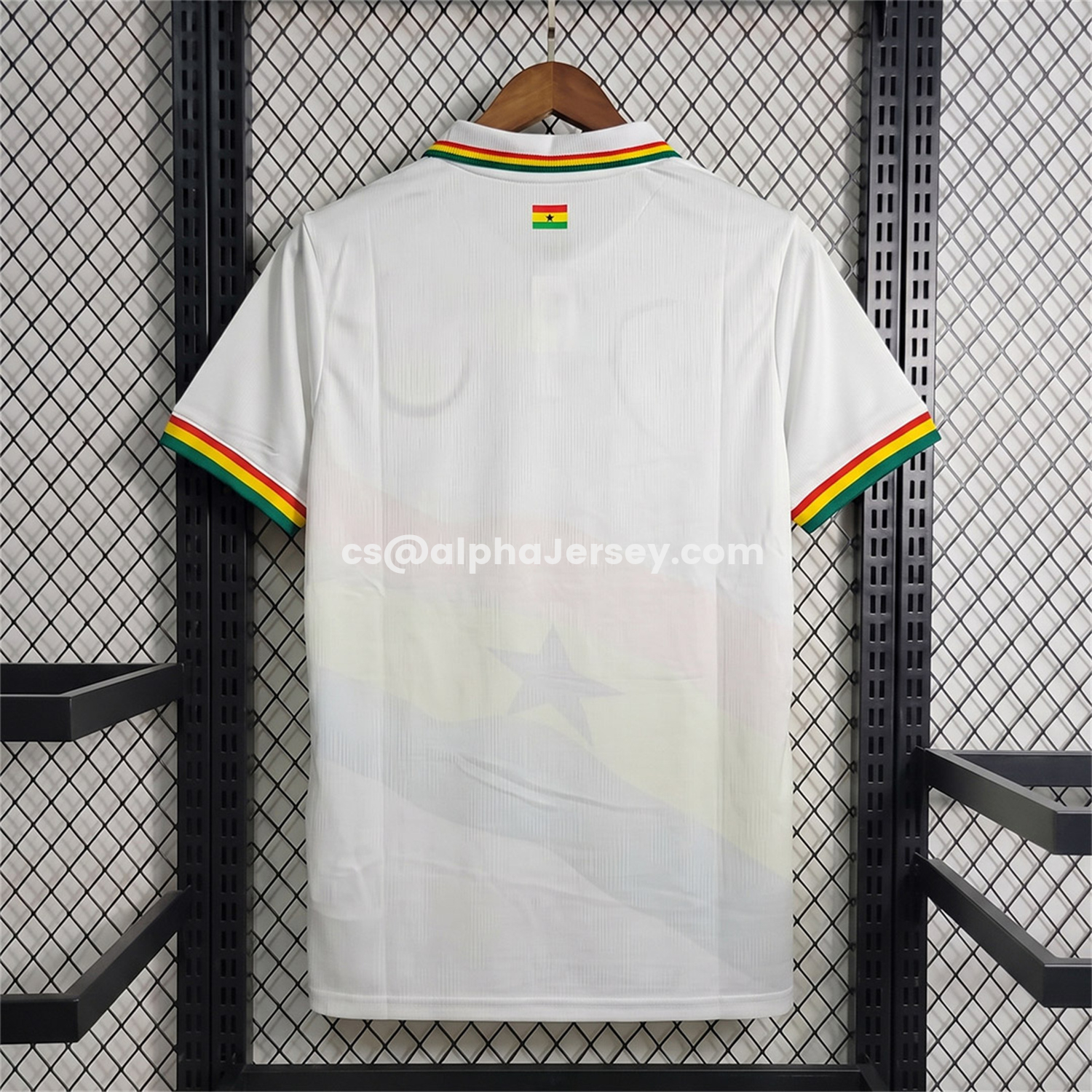 AJ-AlphaJersey-Ghana 2026 White With Flag Special Polo Jersey - Fans Version
