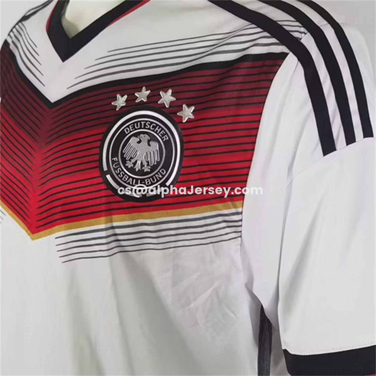 AJ-AlphaJersey-Retro Germany 2014 Home Jersey With 4 Stars