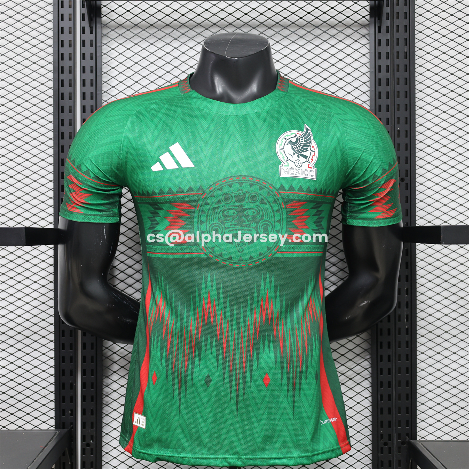 AJ-AlphaJersey-Mexico 2026 Aztec Sun Stone Green Special Jersey - Player Version