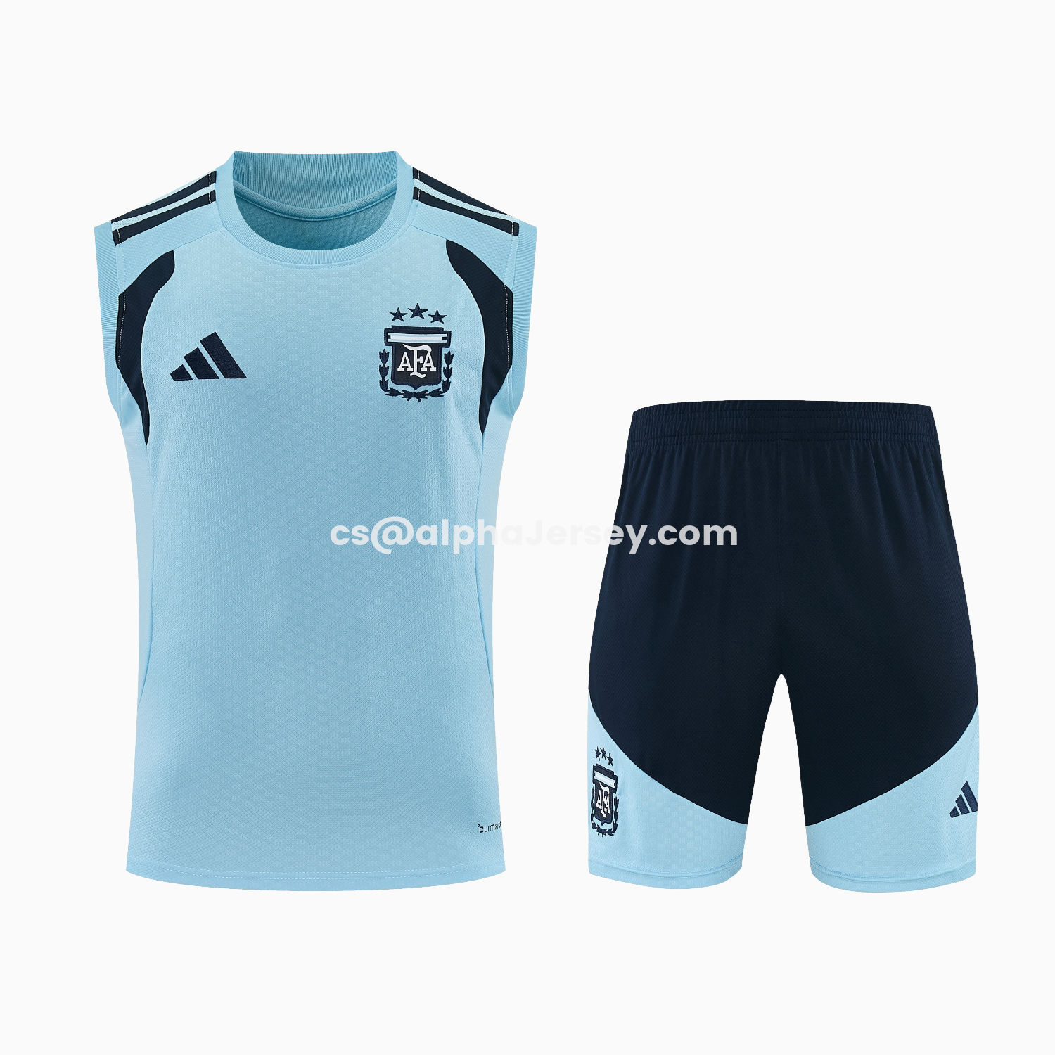 AJ-AlphaJersey-Argentina 2026 Vest Training Set - Light Blue Top & Dark Blue Pants