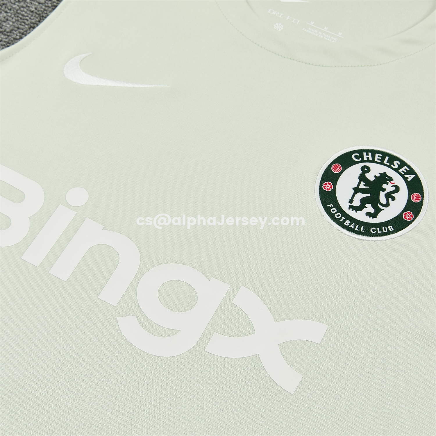 AJ-AlphaJersey-C.H.E.L.S.E.A 25-26 Vest Training Set - Light Gray With Dark Green Accents Top & Dark Green Pants