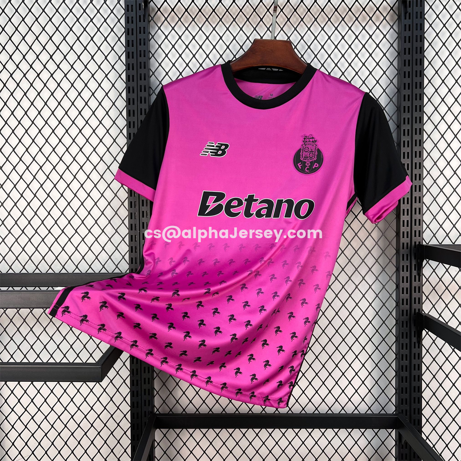 AJ-AlphaJersey-Porto 26-27 Bright Pink With Black Special Jersey - Fans Version