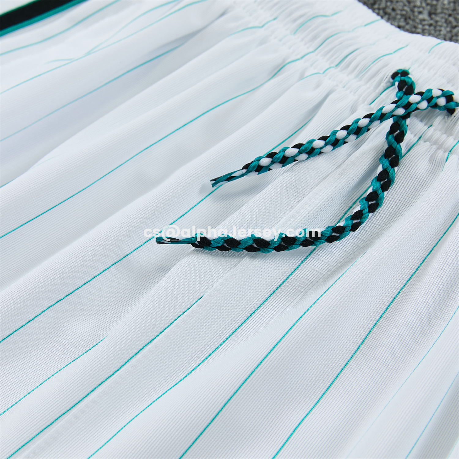 AJ-AlphaJersey-Liver.pool 25-26 Retro Style Vest Training Set - White With Green Stripes Top & Pants