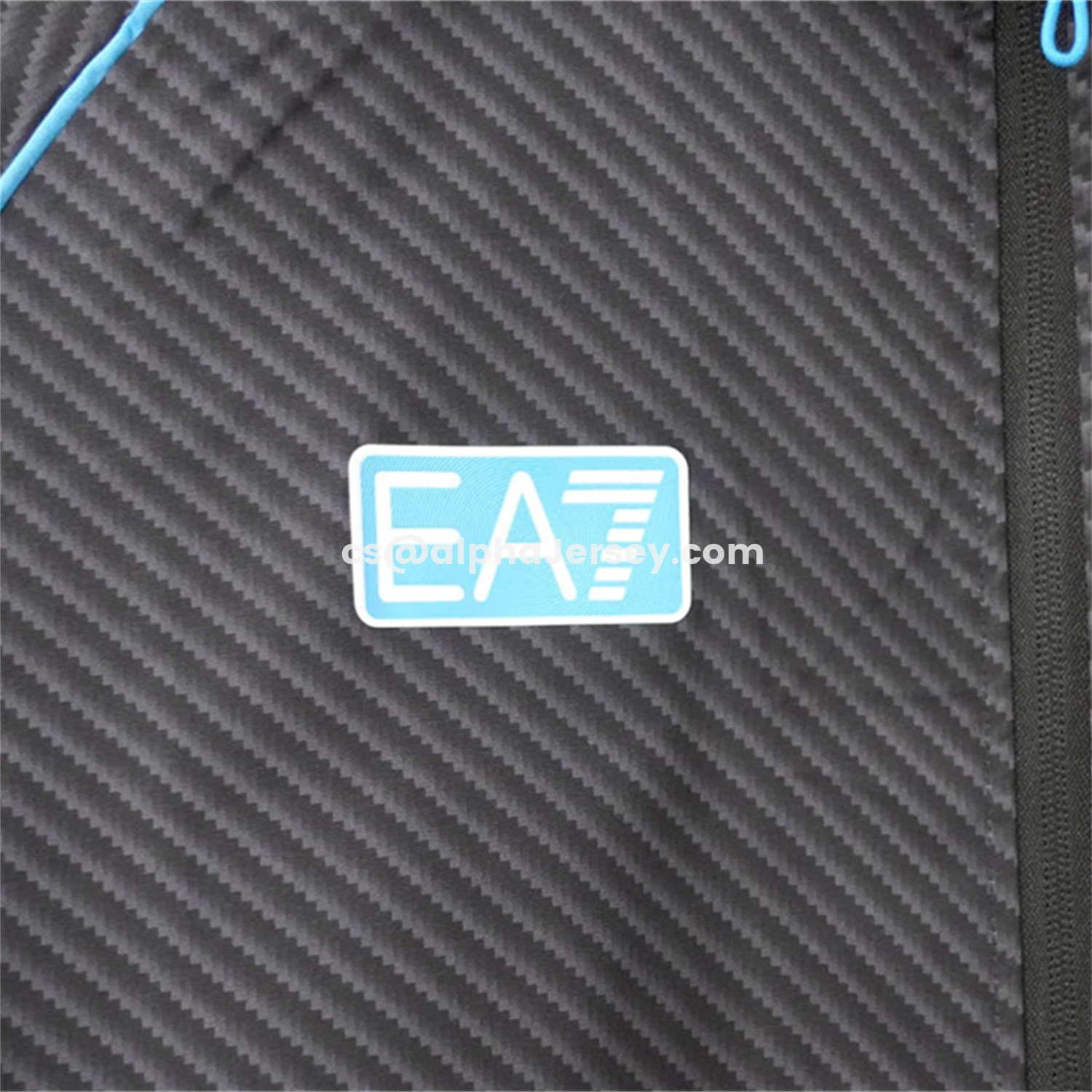 AJ-AlphaJersey-Napoli 25-26 Black With Blue Stripes Windbreaker Jacket
