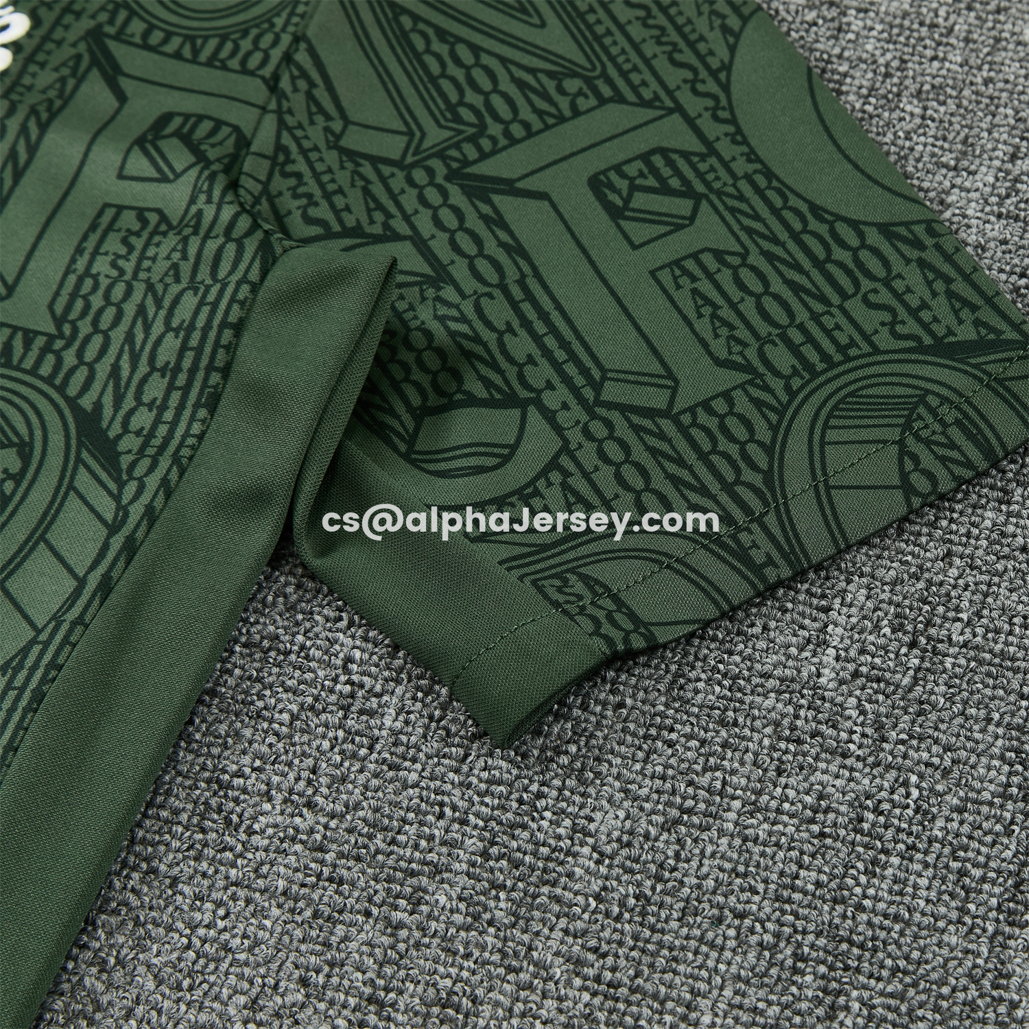AJ-AlphaJersey-C.H.E.L.S.E.A 25-26 Short-Sleeve Training Set - Dark Green Top & Dark Green Pants