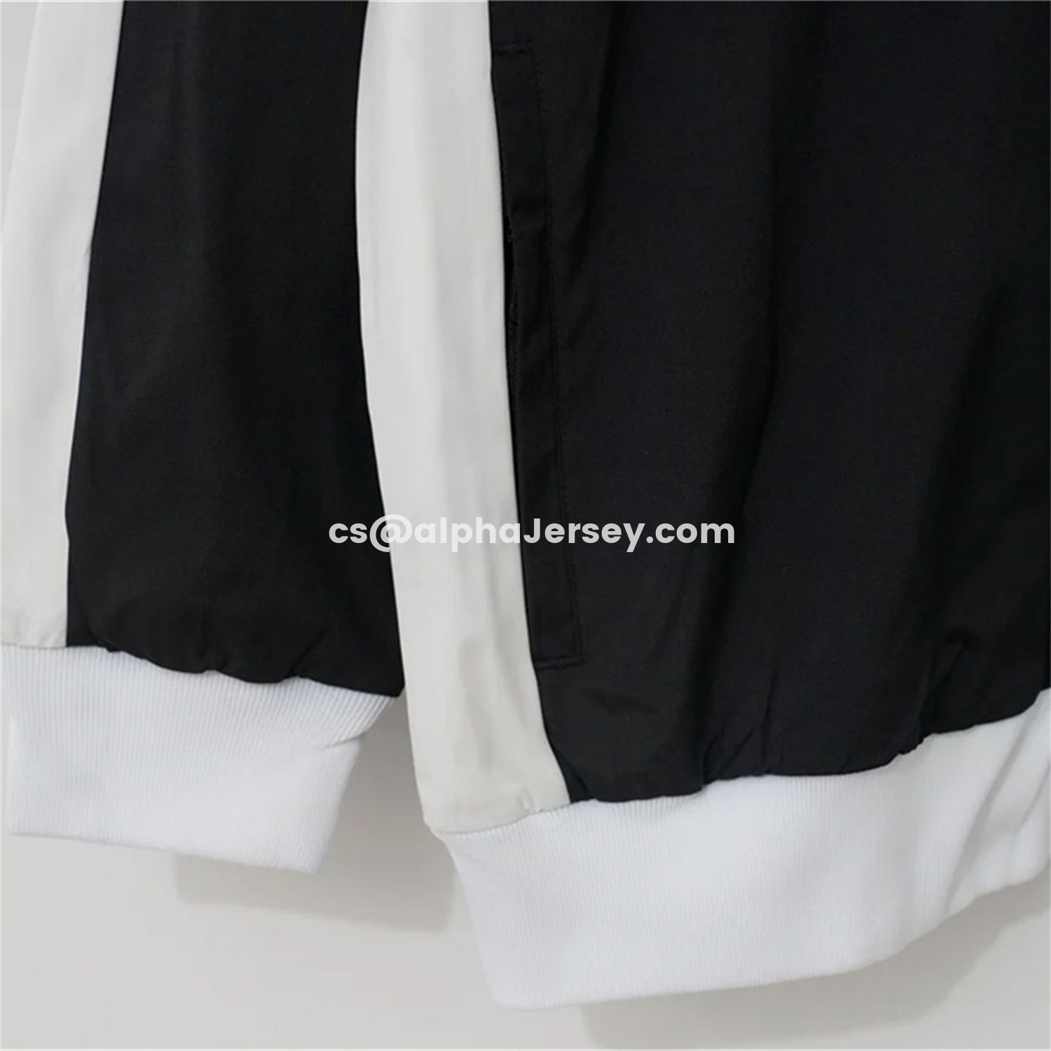 AJ-AlphaJersey-Santos 26-27 Black With White Edges Windbreaker Jacket