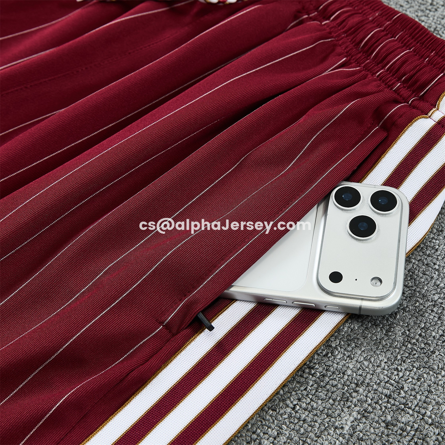 AJ-AlphaJersey-Arsenal 25-26 Retro Style Short-Sleeve Training Set - Dark Red With White Stripes Top & Pants