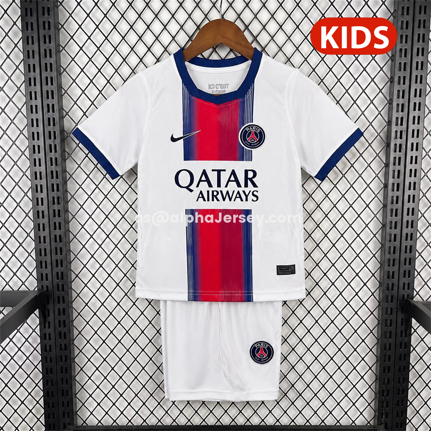 AJ-AlphaJersey-Paris Saint-Germain PSG 26-27 Away Kids Kit