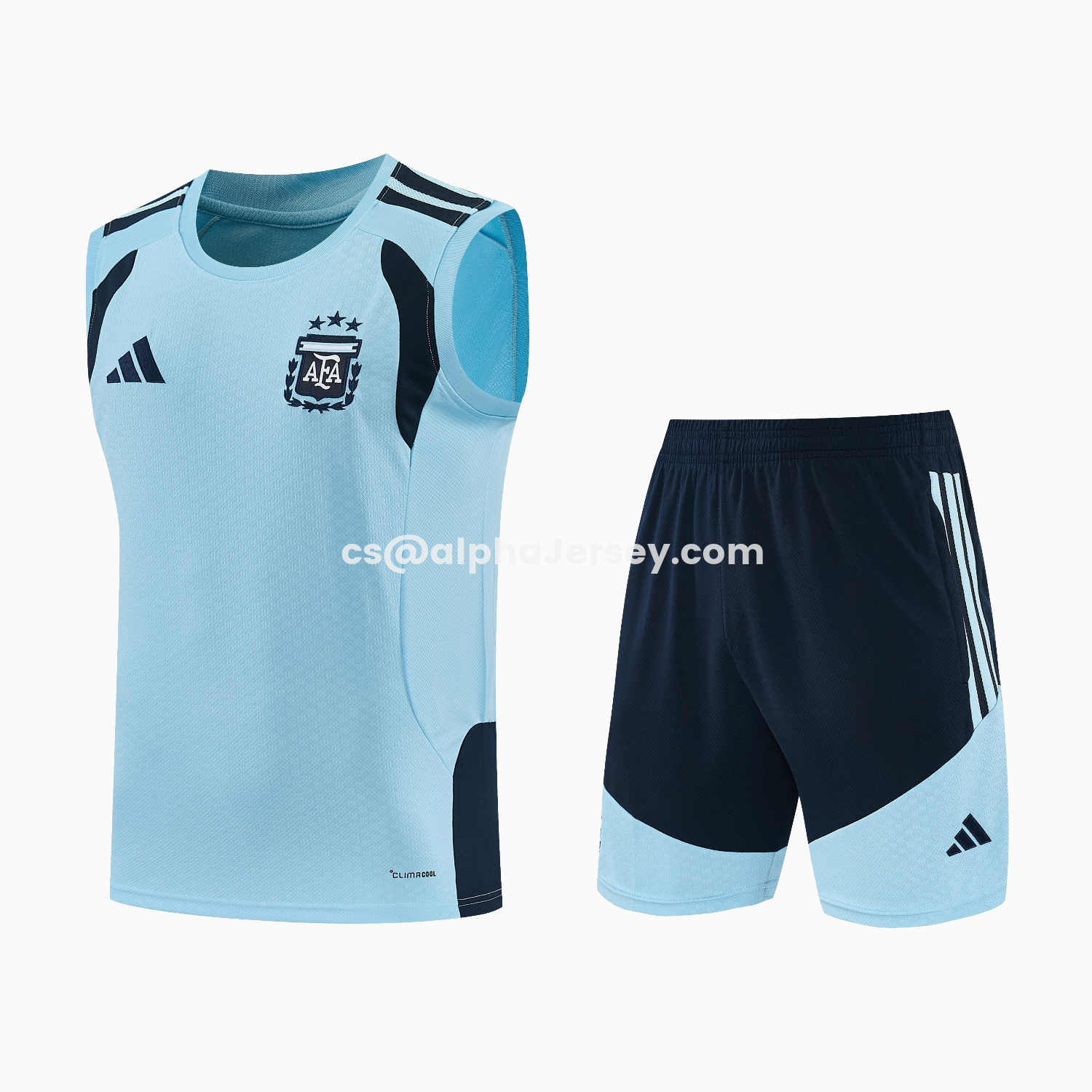 AJ-AlphaJersey-Argentina 2026 Vest Training Set - Light Blue Top & Dark Blue Pants