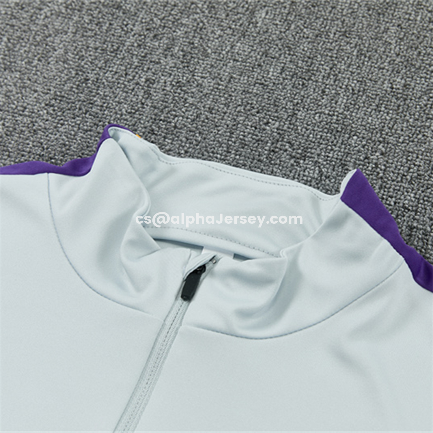 AJ-AlphaJersey-Barcelona 26-27 Long Sleeves Training Set - Light Grey Top & Black Pants