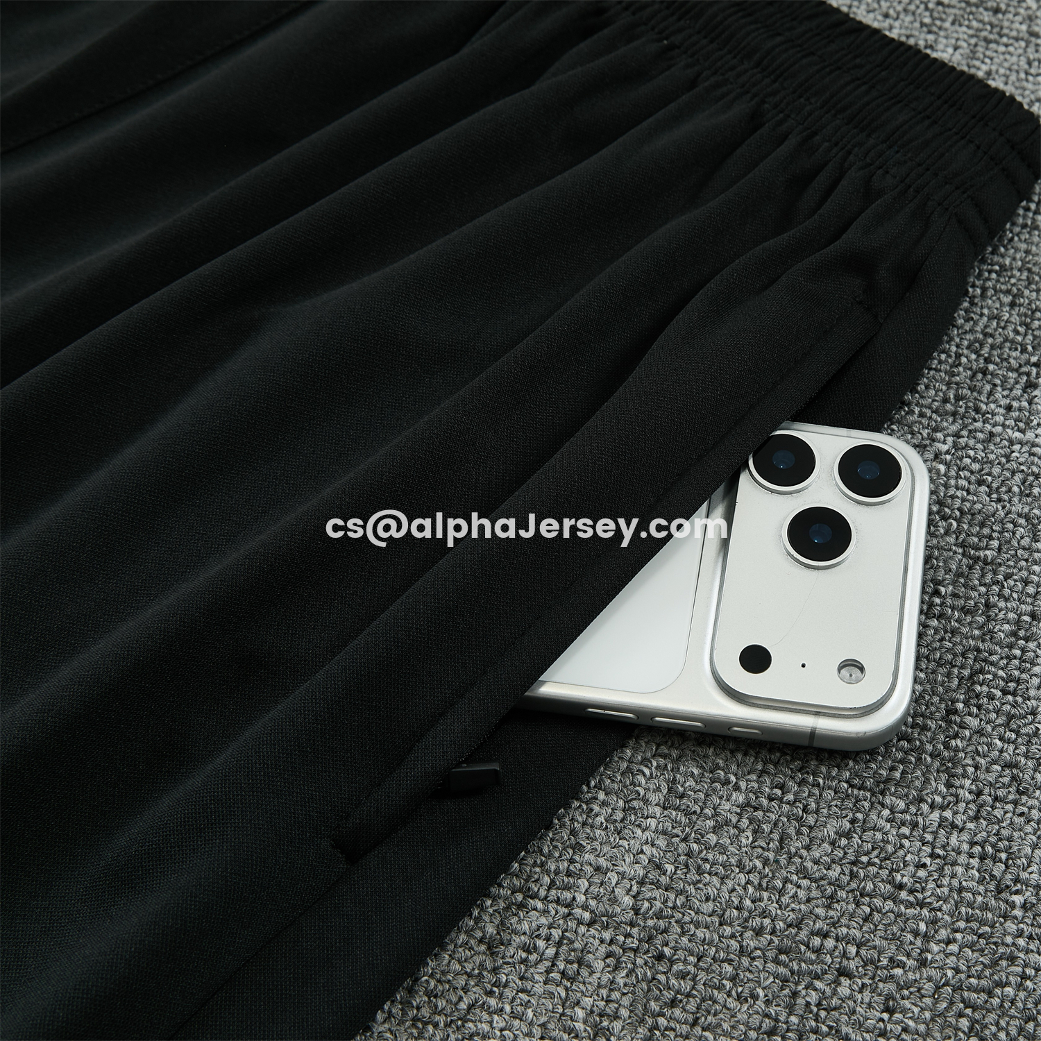AJ-AlphaJersey-Inter Milan 25-26 Short-Sleeve Training Set - Black And Grey Top & Pants