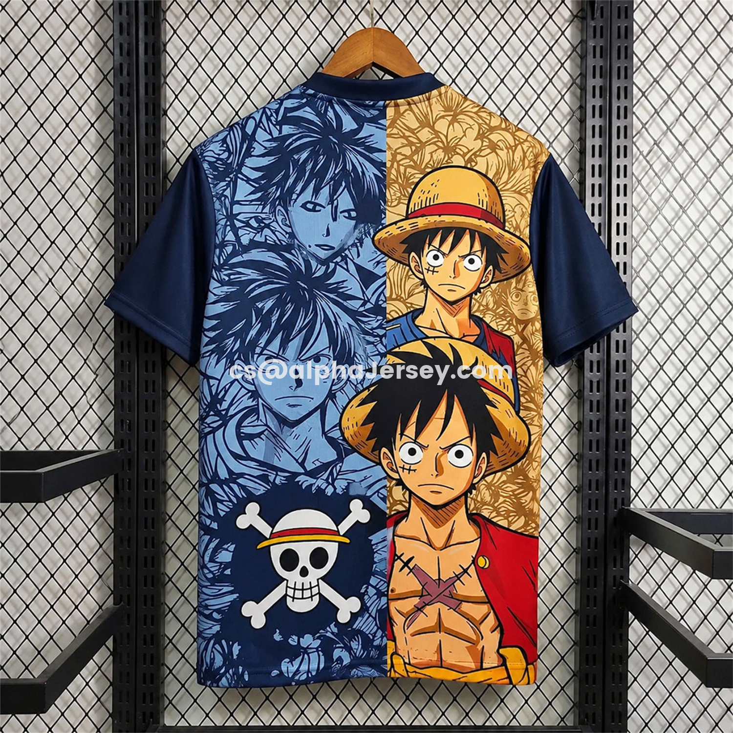AJ-AlphaJersey-Japan 2026 Luffy Skull Blue Yellow Special Jersey - Fans Version