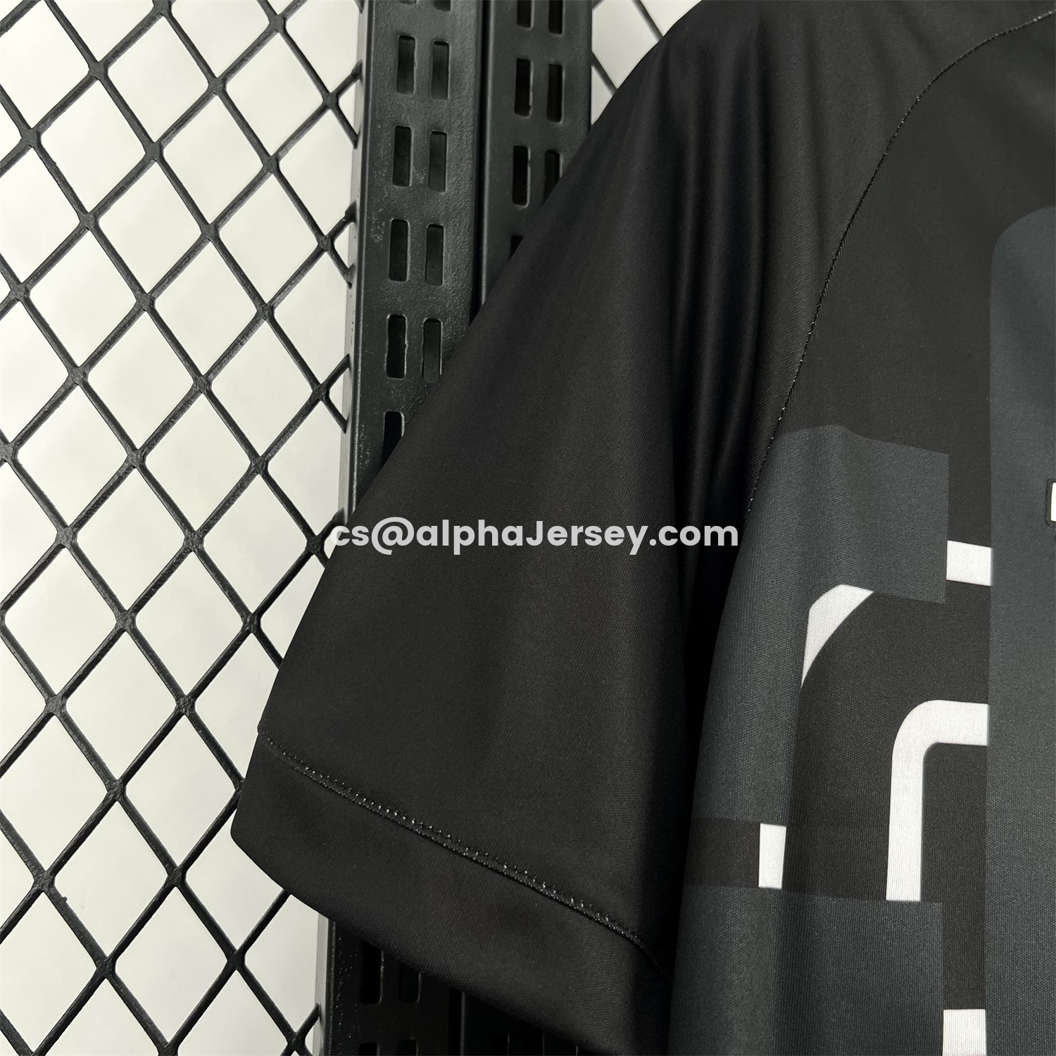 AJ-AlphaJersey-Santa Cruz 26-27 Pre-Match Black With White Lines Jersey - Fans Version