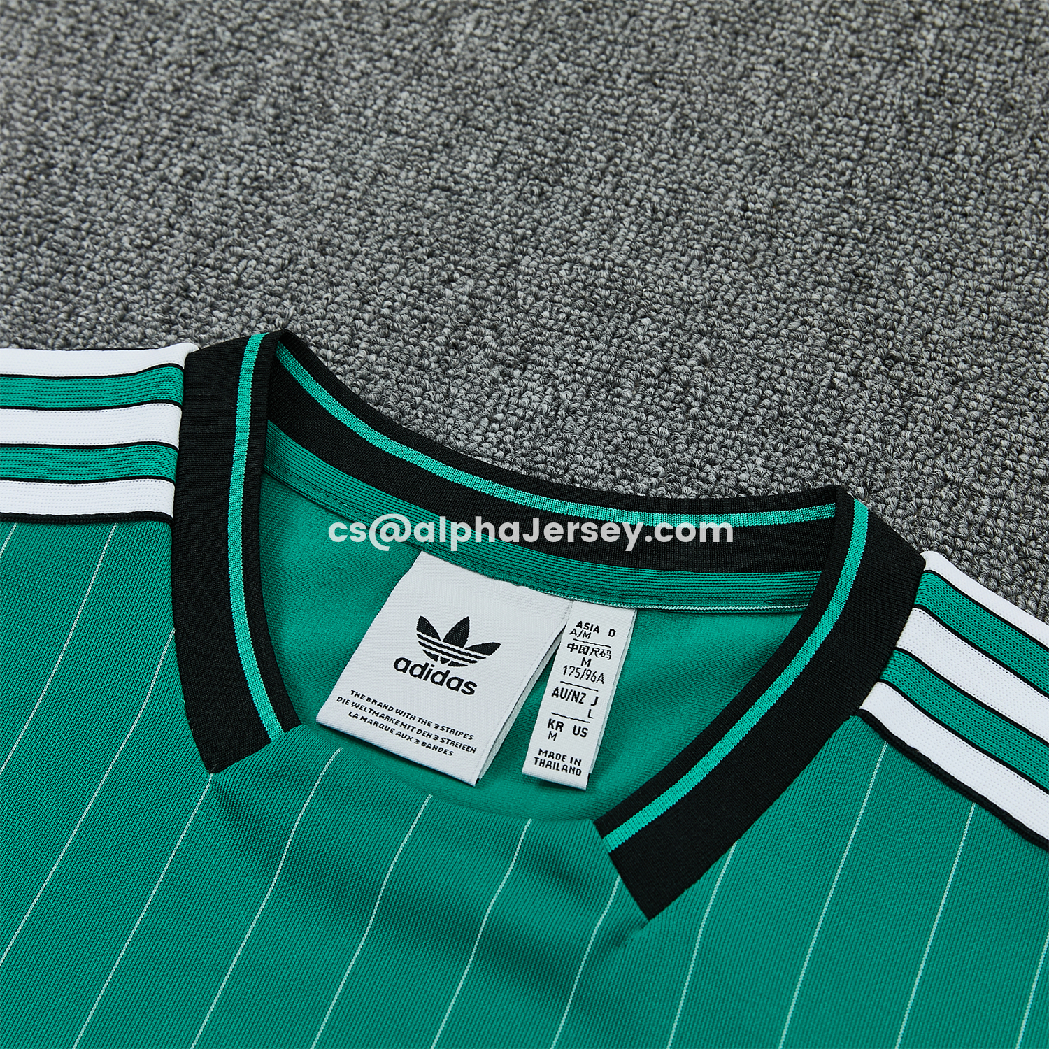 AJ-AlphaJersey-Liver.pool 25-26 Retro Style Short-Sleeve Training Set - Green With White Stripes Top & Pants