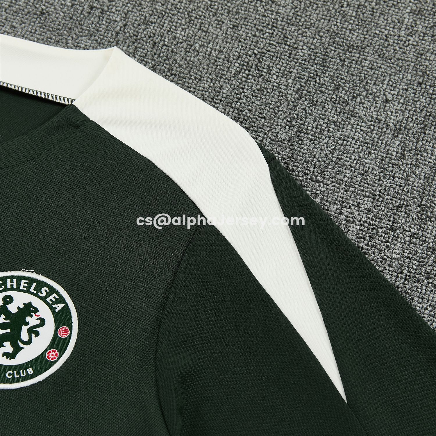 AJ-AlphaJersey-C.H.E.L.S.E.A 25-26 Short-Sleeve Training Set - Dark Green With White Accents Top & Pants