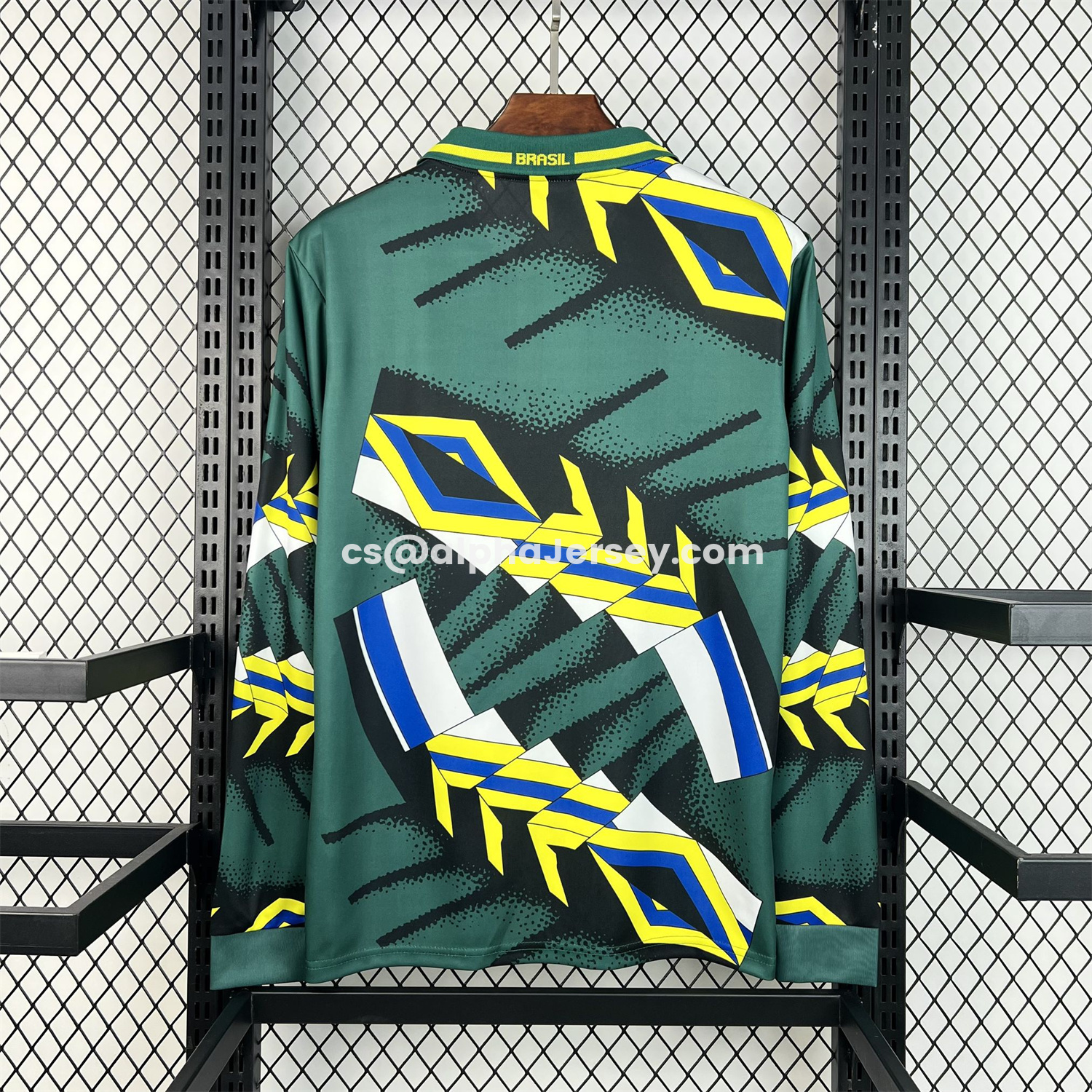 AJ-AlphaJersey-Retro Brazil 1994 Long Sleeves Goalkeeper Jersey
