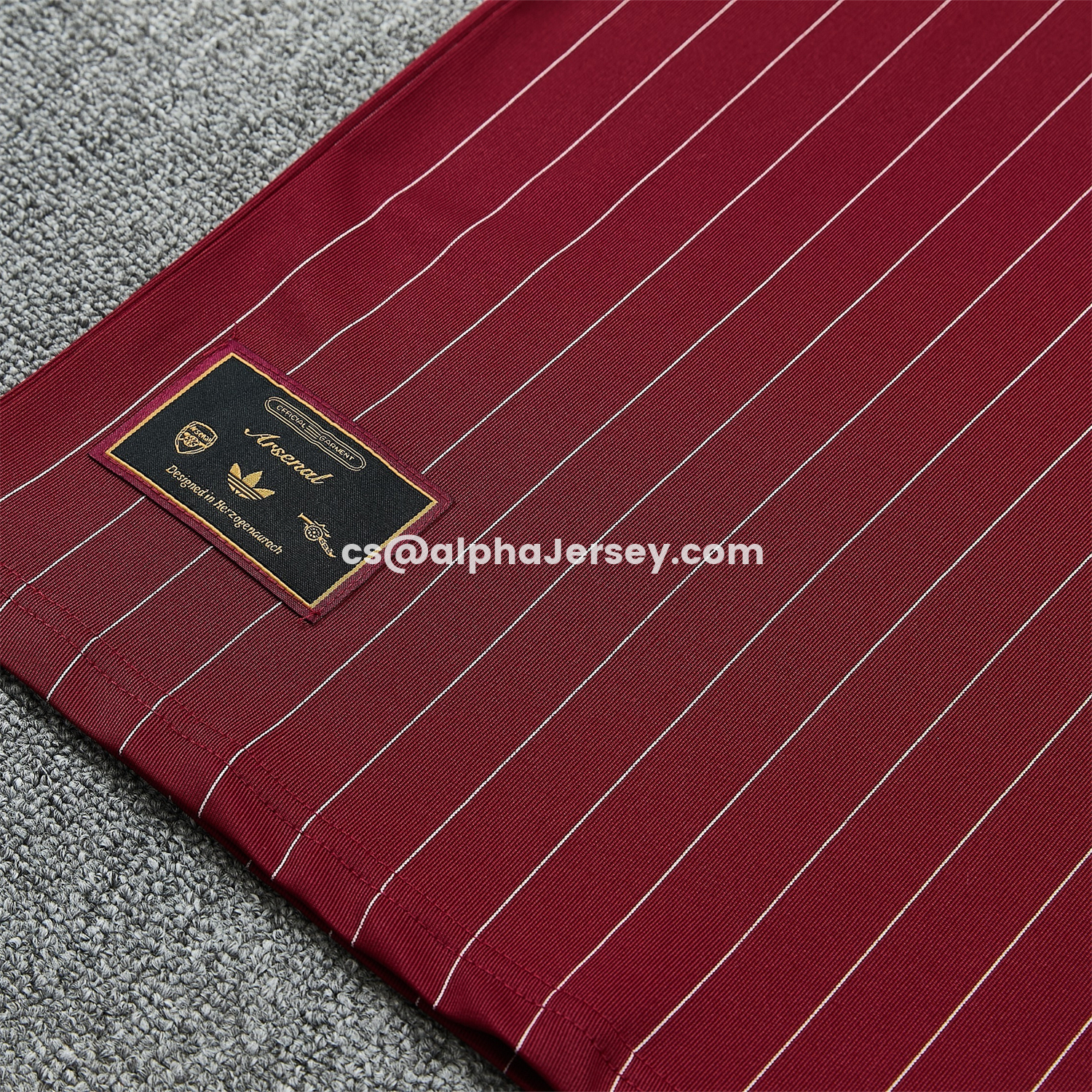 AJ-AlphaJersey-Arsenal 25-26 Retro Style Short-Sleeve Training Set - Dark Red With White Stripes Top & Pants