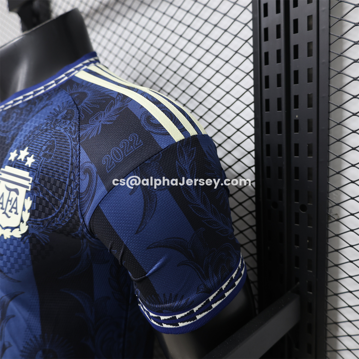 AJ-AlphaJersey-Argentina 2026 Dark Blue And Black Pattern Sun Special Edition Jersey - Player Version
