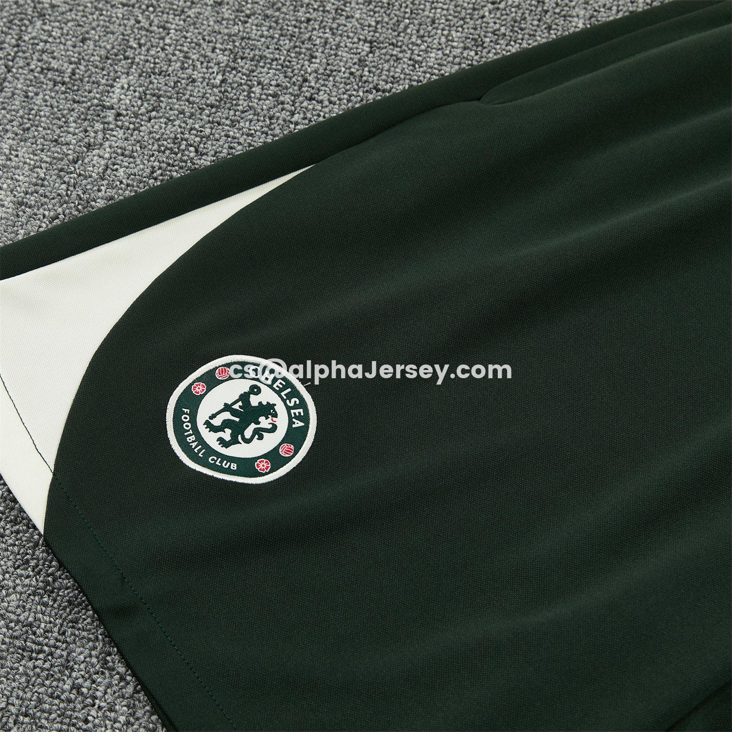 AJ-AlphaJersey-C.H.E.L.S.E.A 25-26 Vest Training Set - Dark Green With White Accents Top & Pants