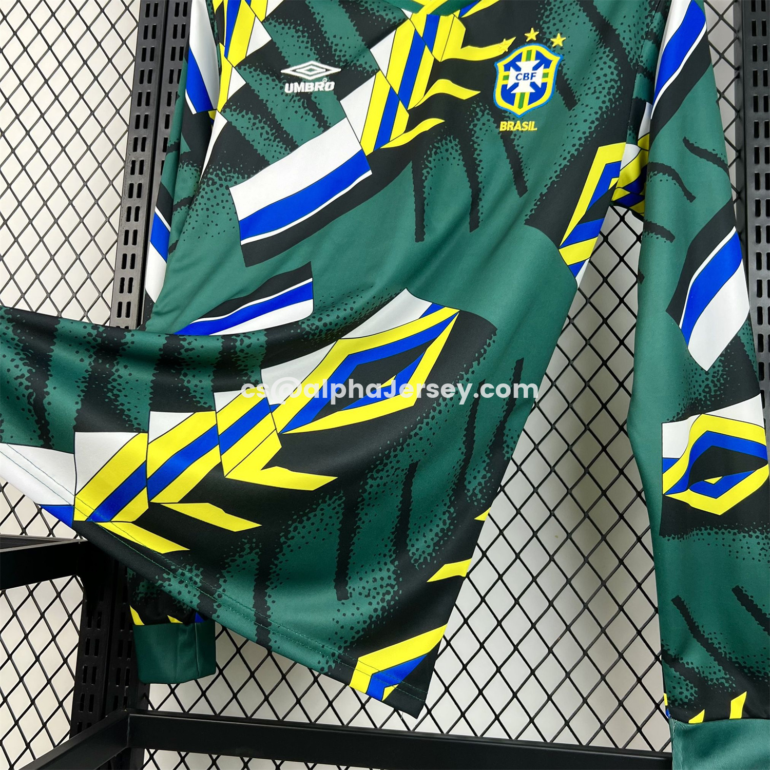 AJ-AlphaJersey-Retro Brazil 1994 Long Sleeves Goalkeeper Jersey