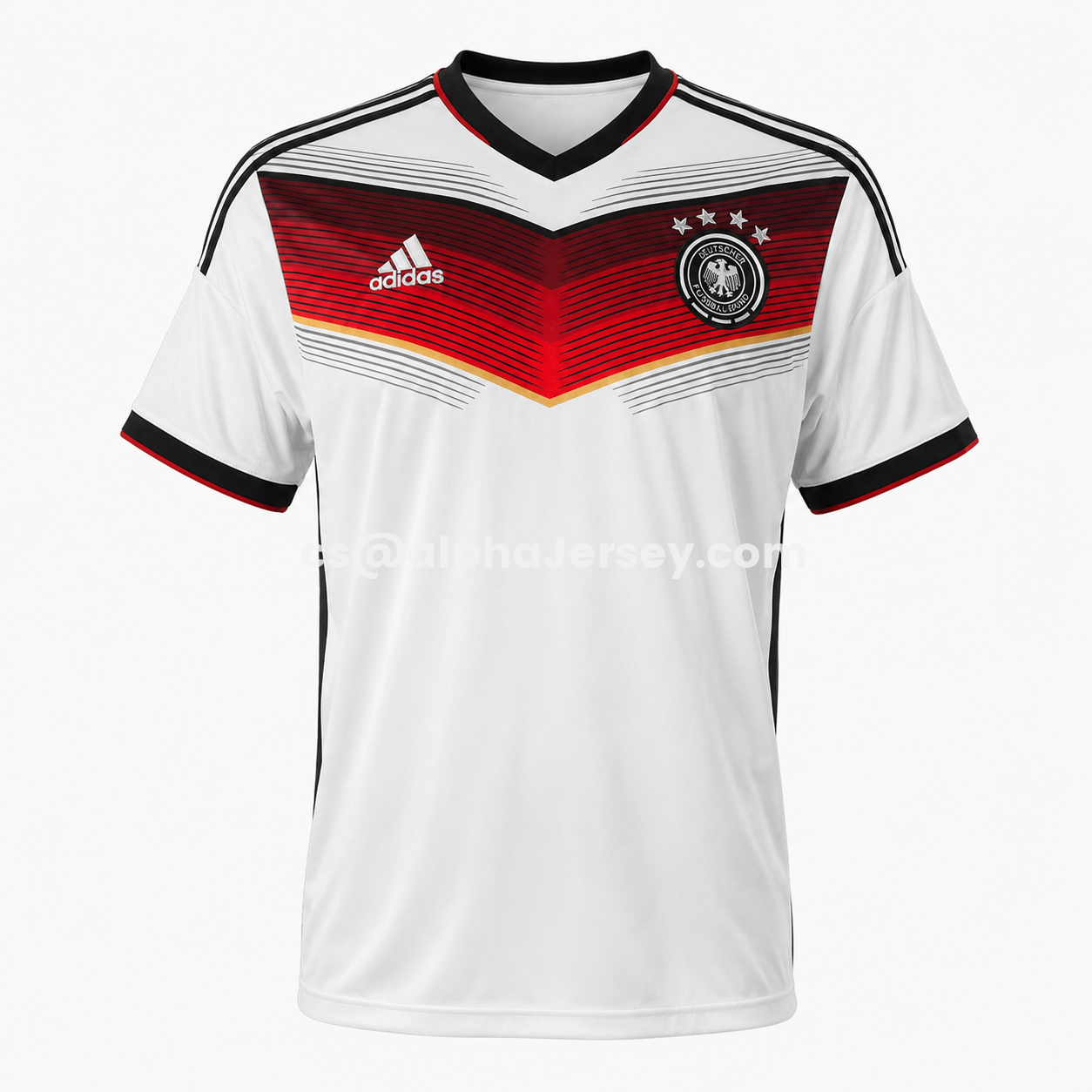 AJ-AlphaJersey-Retro Germany 2014 Home Jersey With 4 Stars