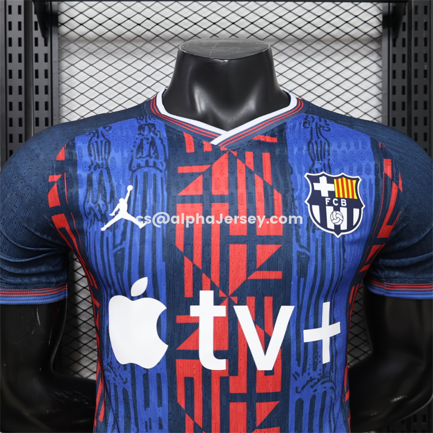 AJ-AlphaJersey-Barcelona 26-27 Red Blue Mosaic Stripes Special Jersey - Player Version