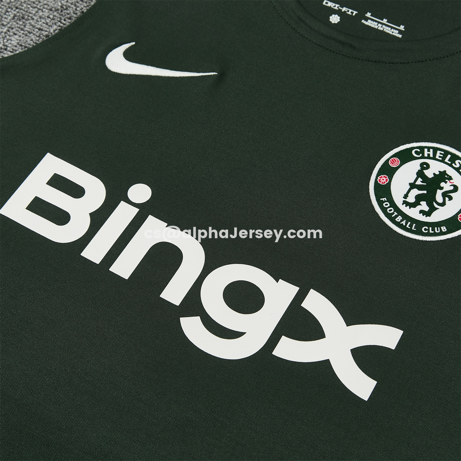 AJ-AlphaJersey-C.H.E.L.S.E.A 25-26 Vest Training Set - Dark Green With White Accents Top & Pants