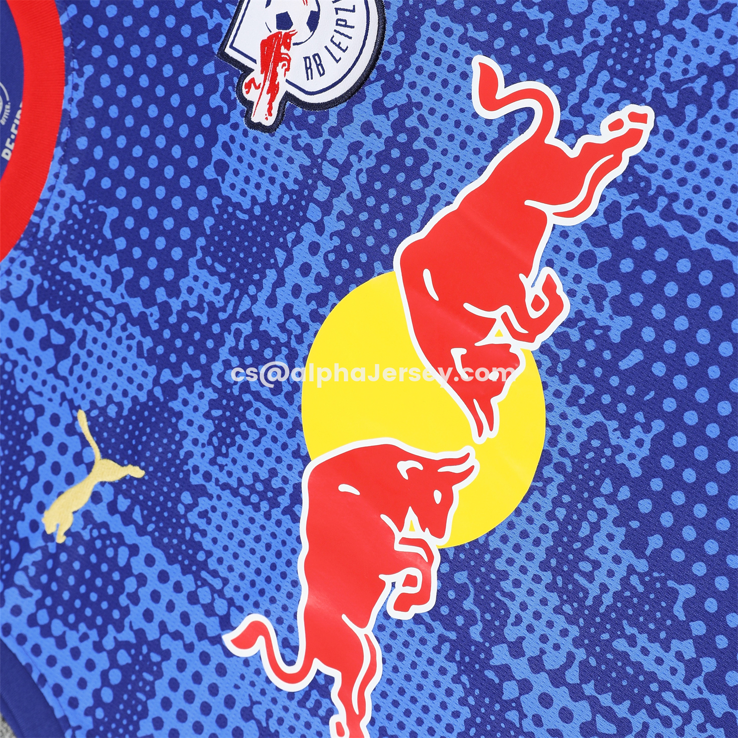 AJ-AlphaJersey-RB Leipzig 25-26 Vest Training Set - Blue With Red Top & Dark Blue Pants