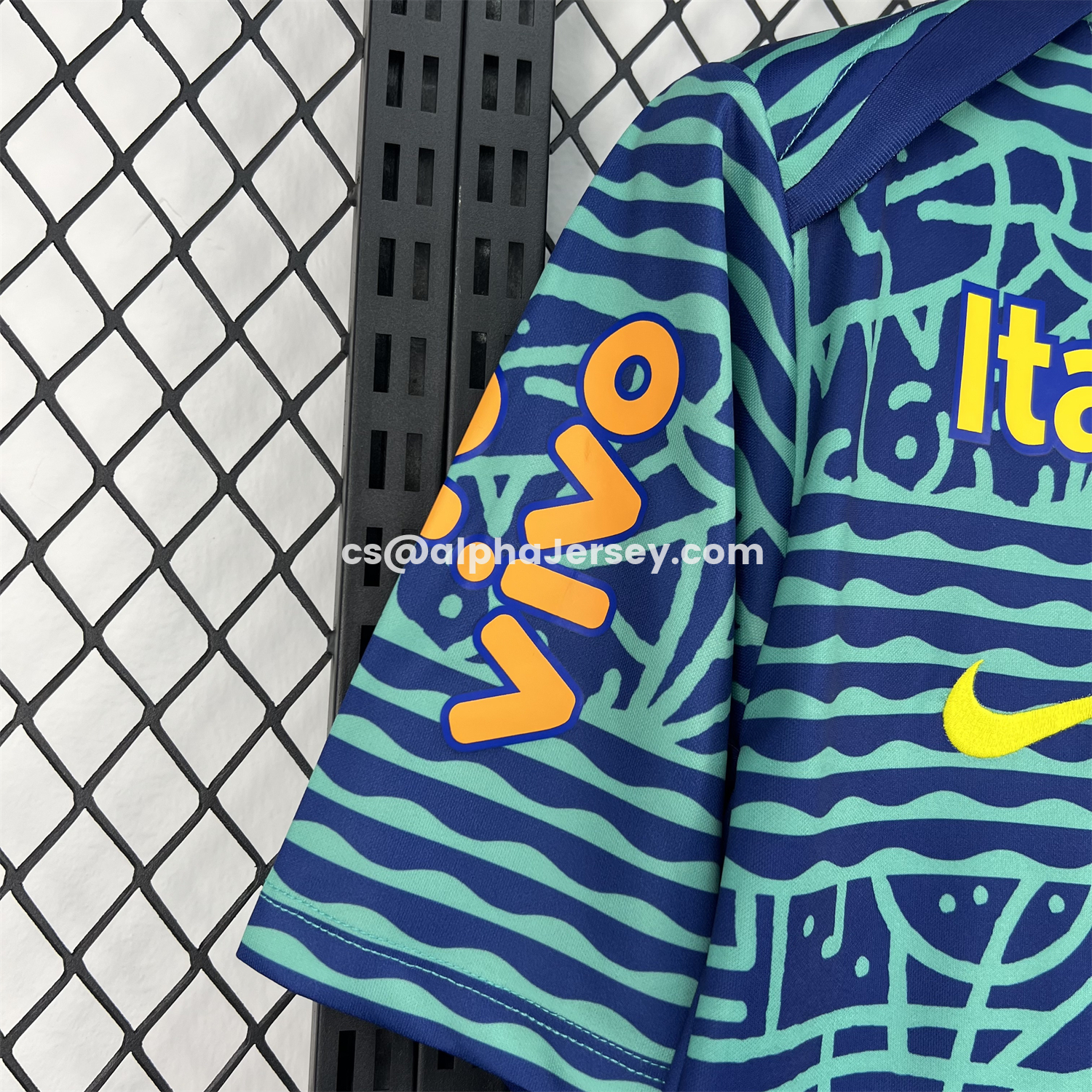 AJ-AlphaJersey-Retro Brazil 2024 Blue Pre-Match Training Jersey - Fans Version