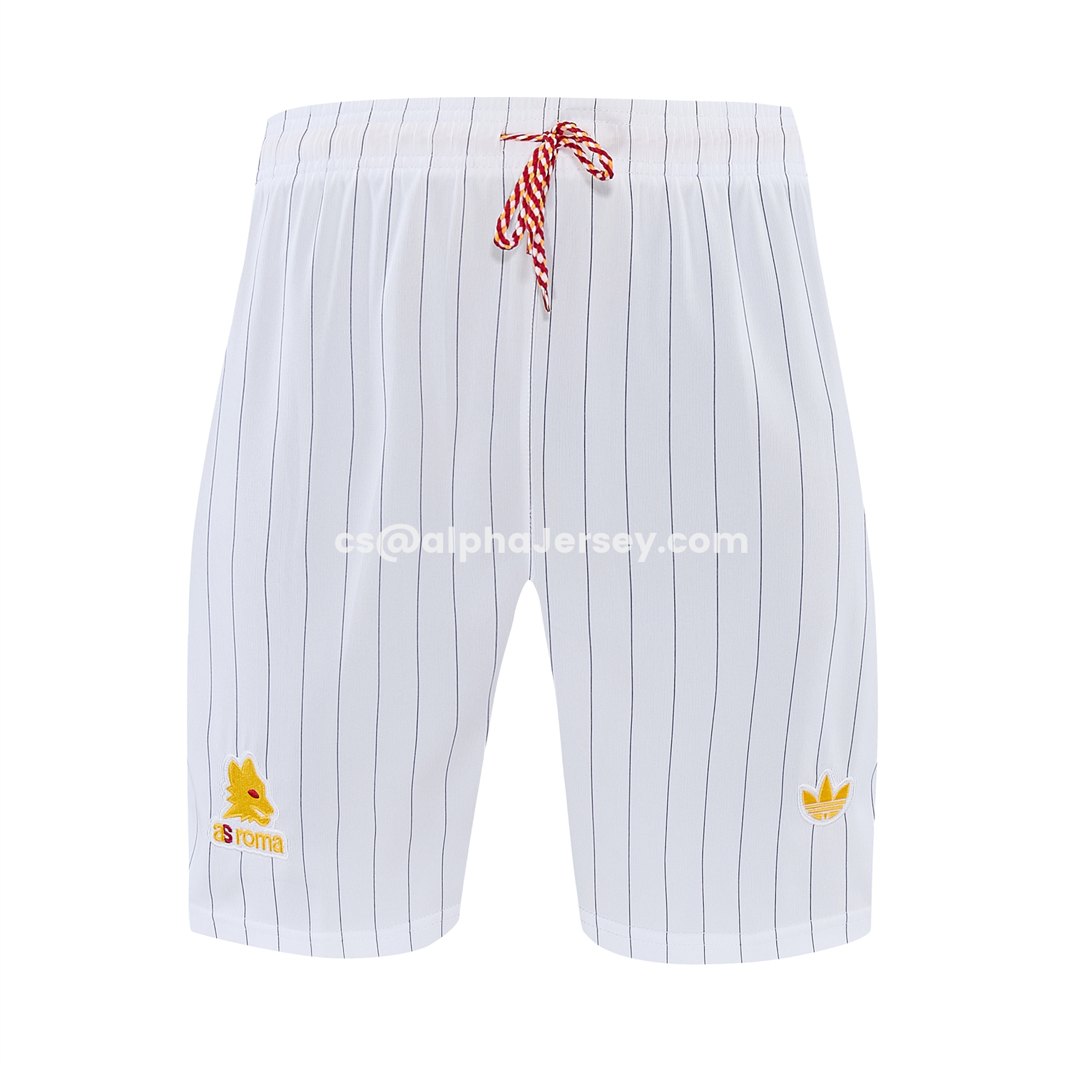 AJ-AlphaJersey-Roma 25-26 Retro Style Vest Training Set - White With Red Details Top & Pants